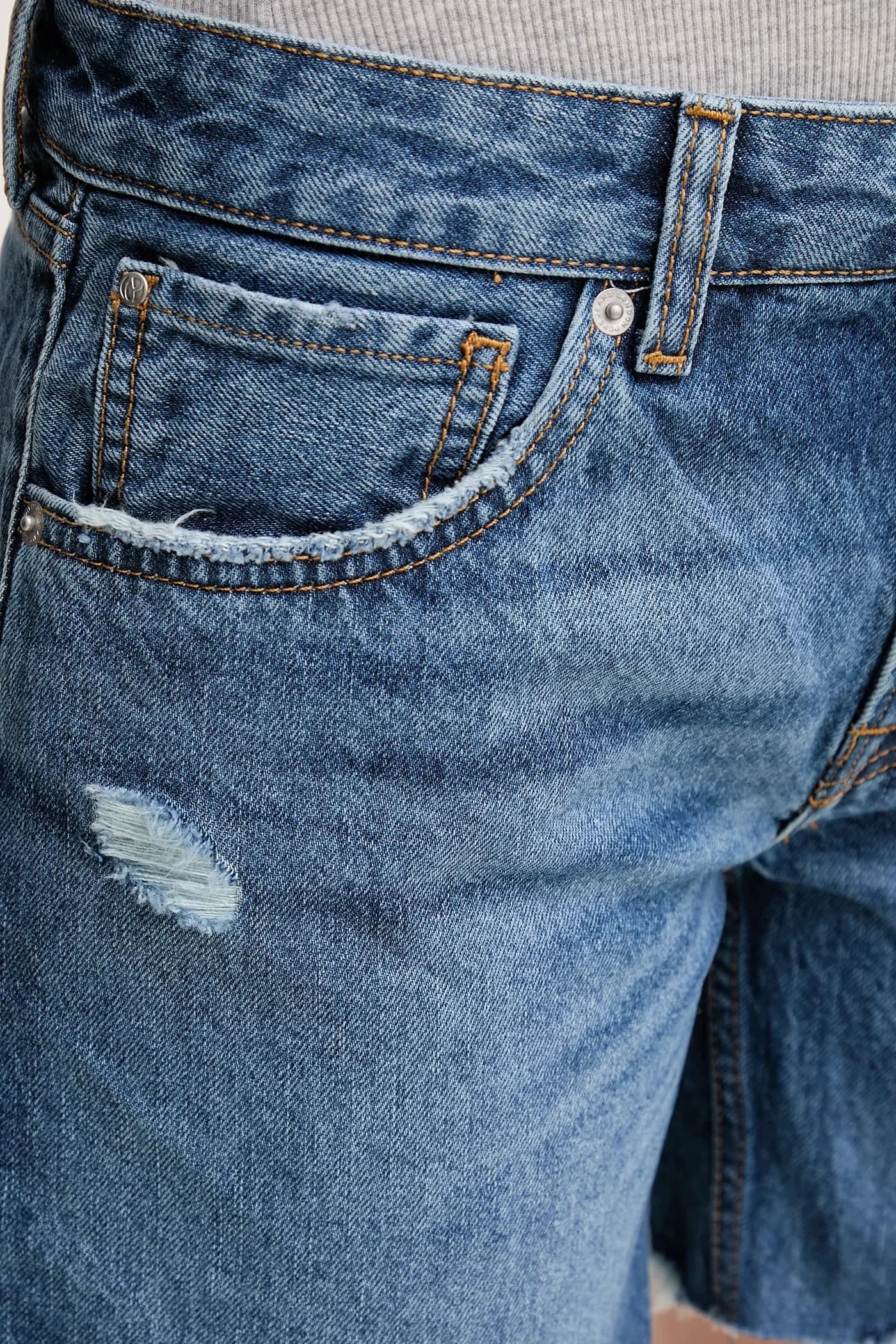 Шорты из хлопкового денима REGULAR SHORT MW DISTRESSED - фото 3