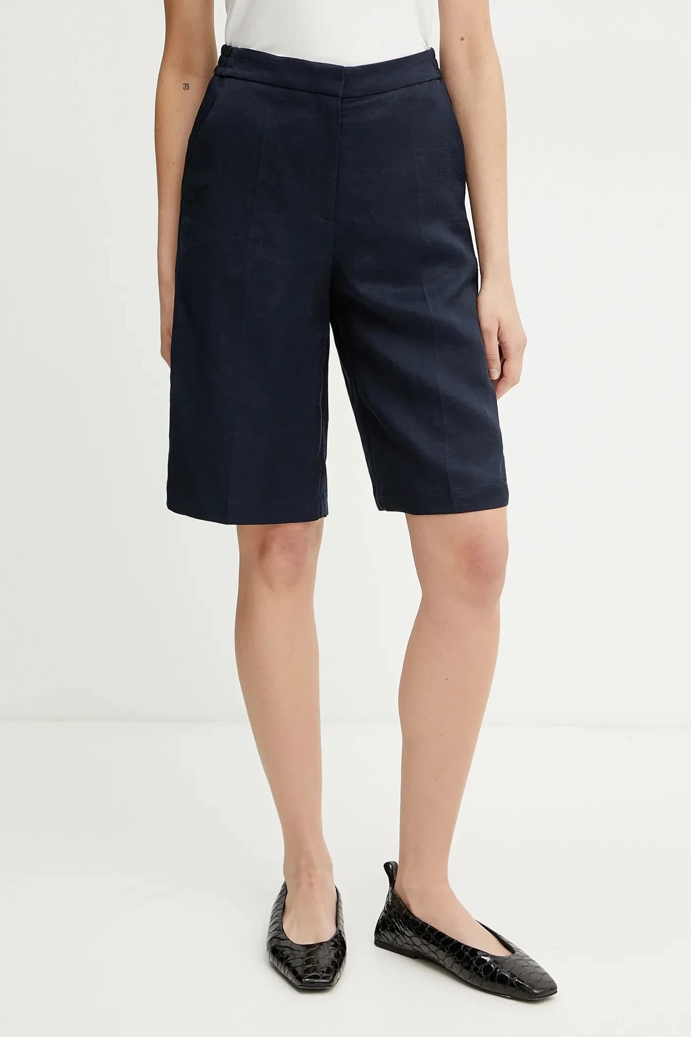 Шорты из смесового льна