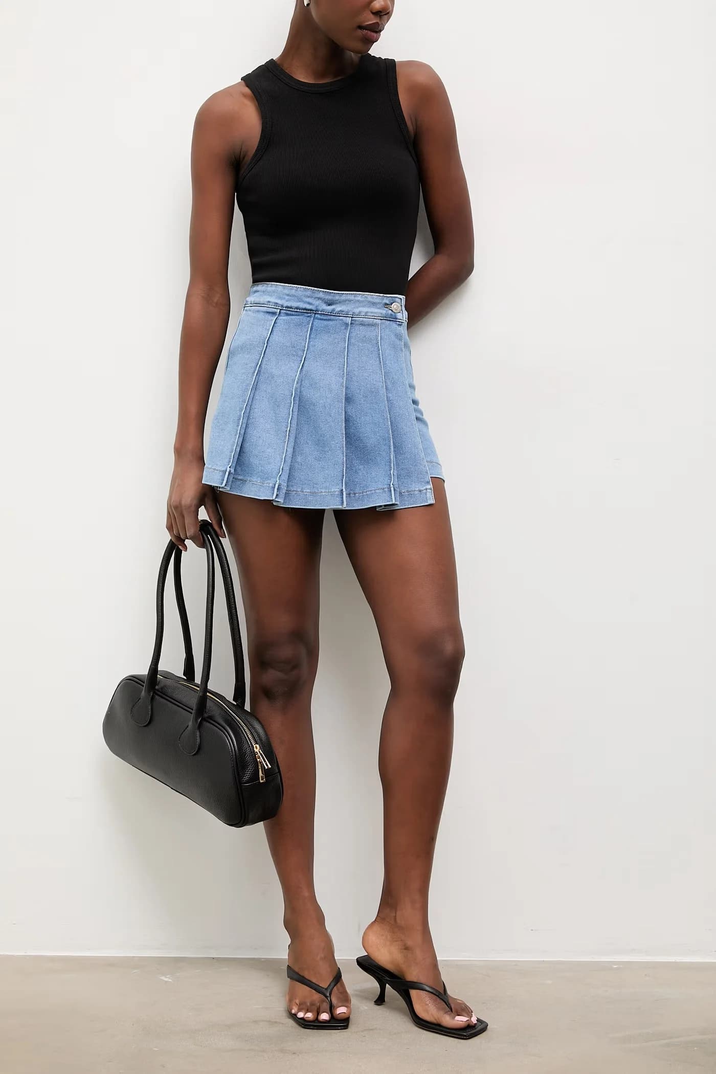 Джинсовая юбка и брюки