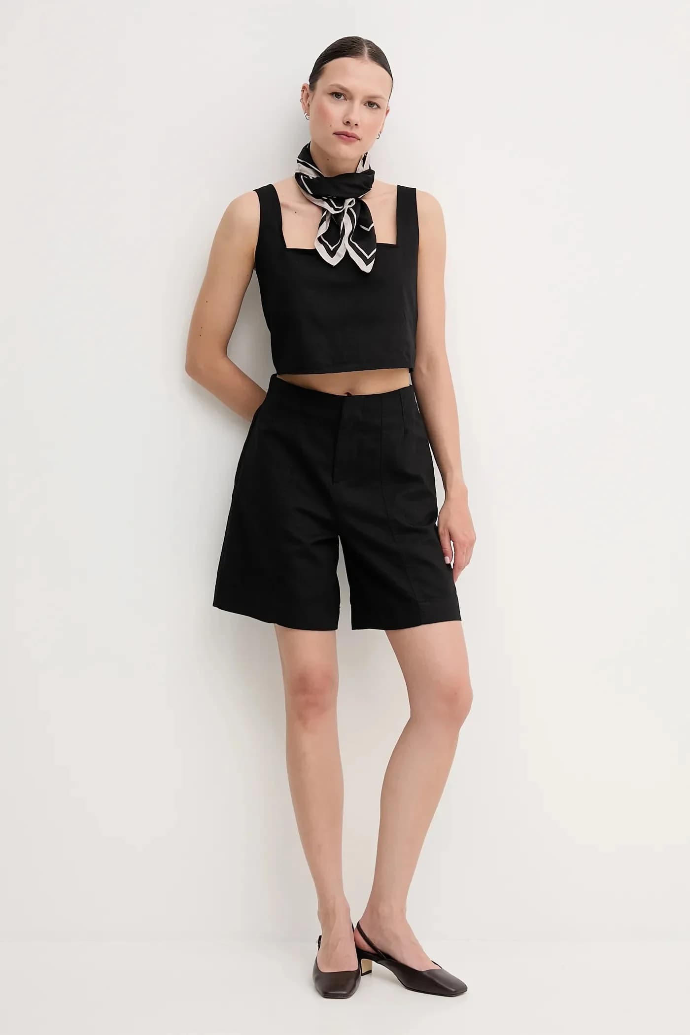 Шорты из смесового льна - фото 2