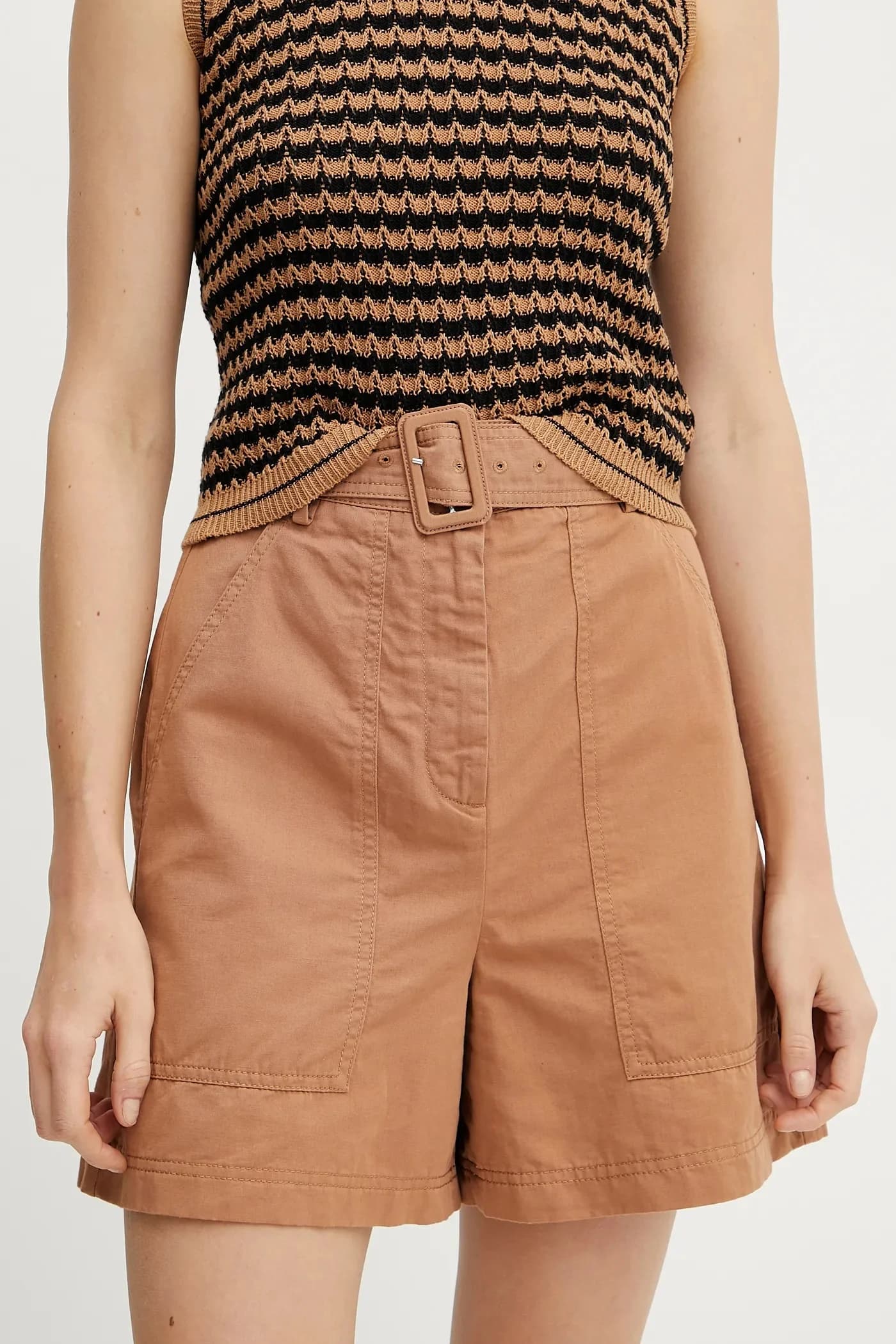 Шорты из смесового льна