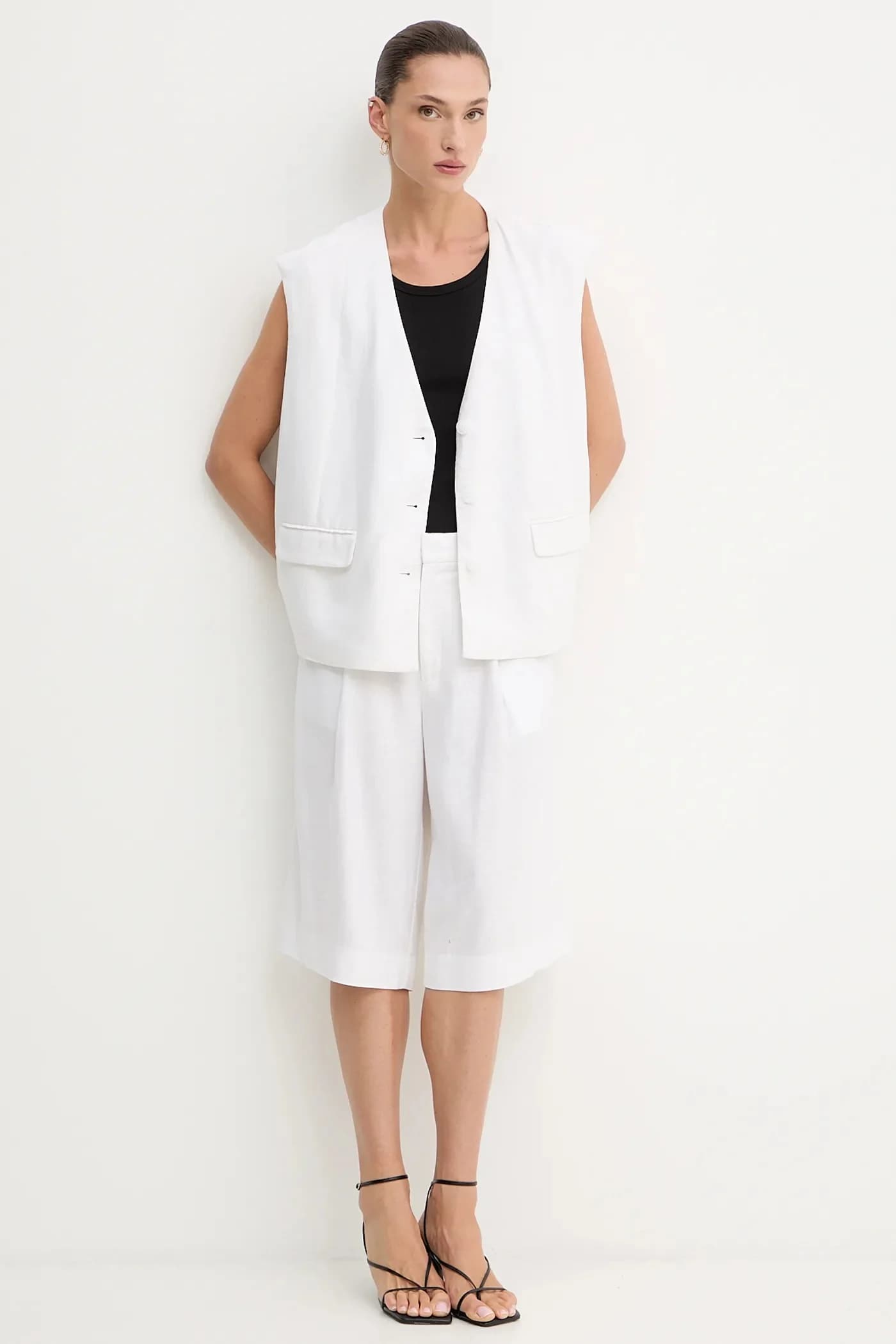 Шорты из смесового льна - фото 2