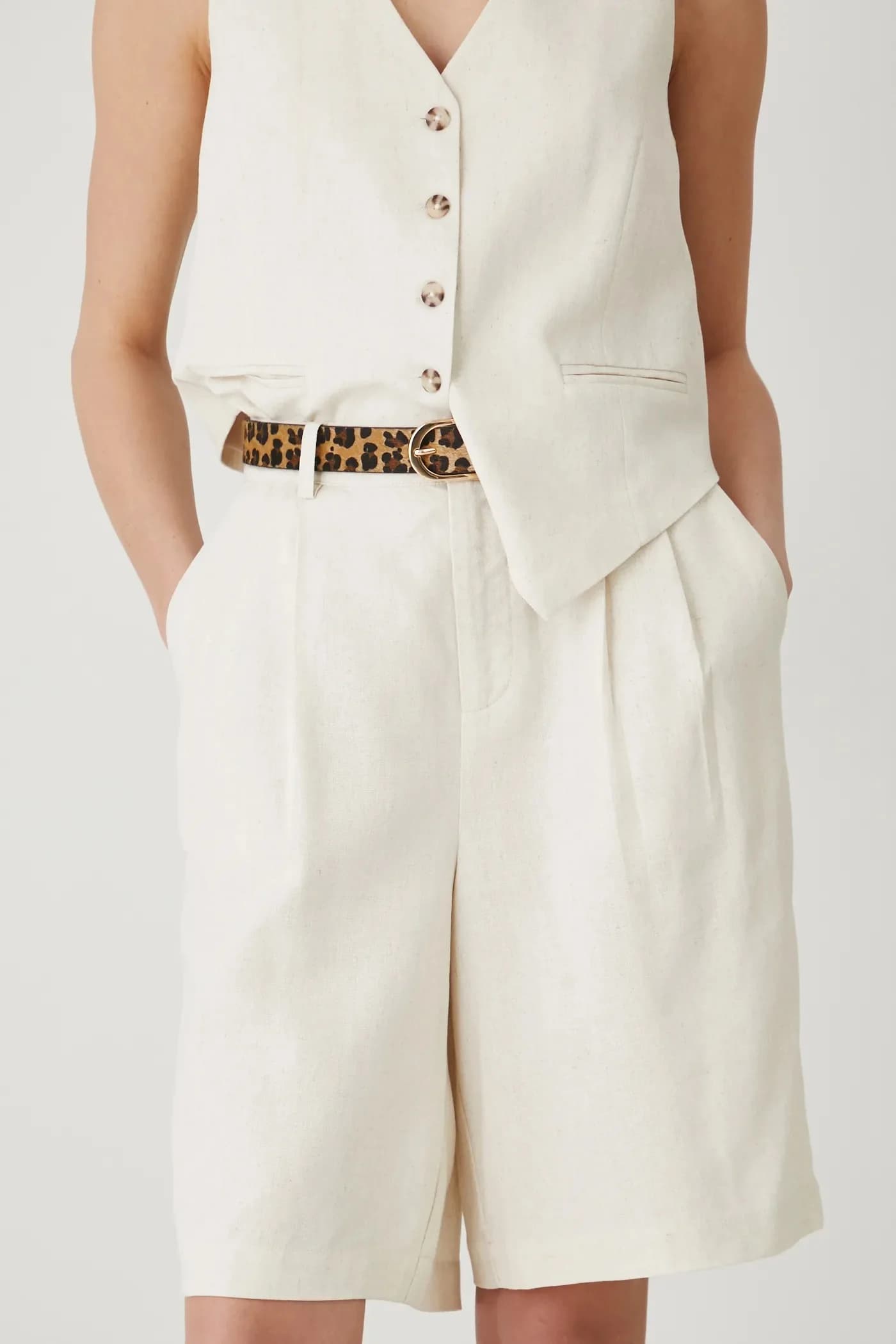 Шорты из смесового льна - фото 4