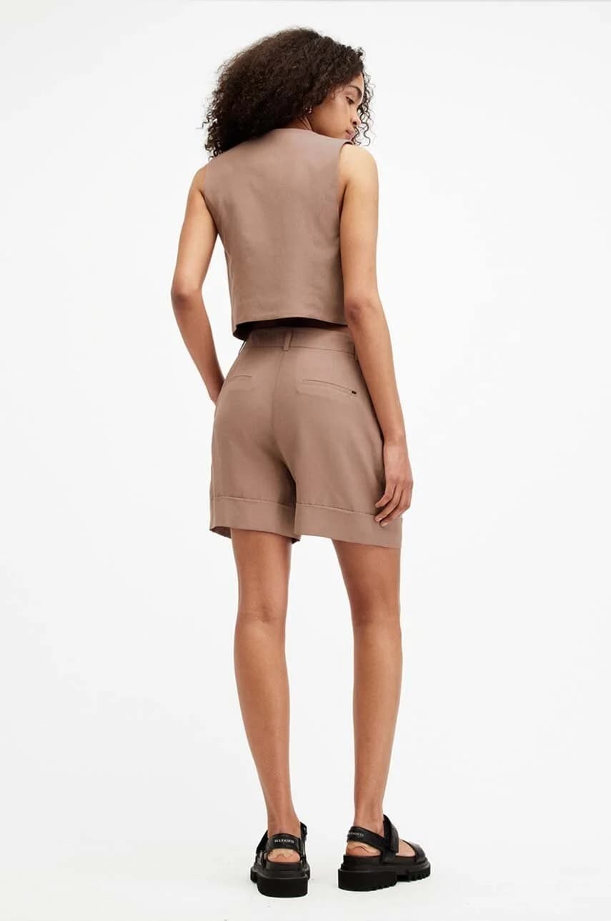 шорты DERI LYN из смесового льна - фото 3