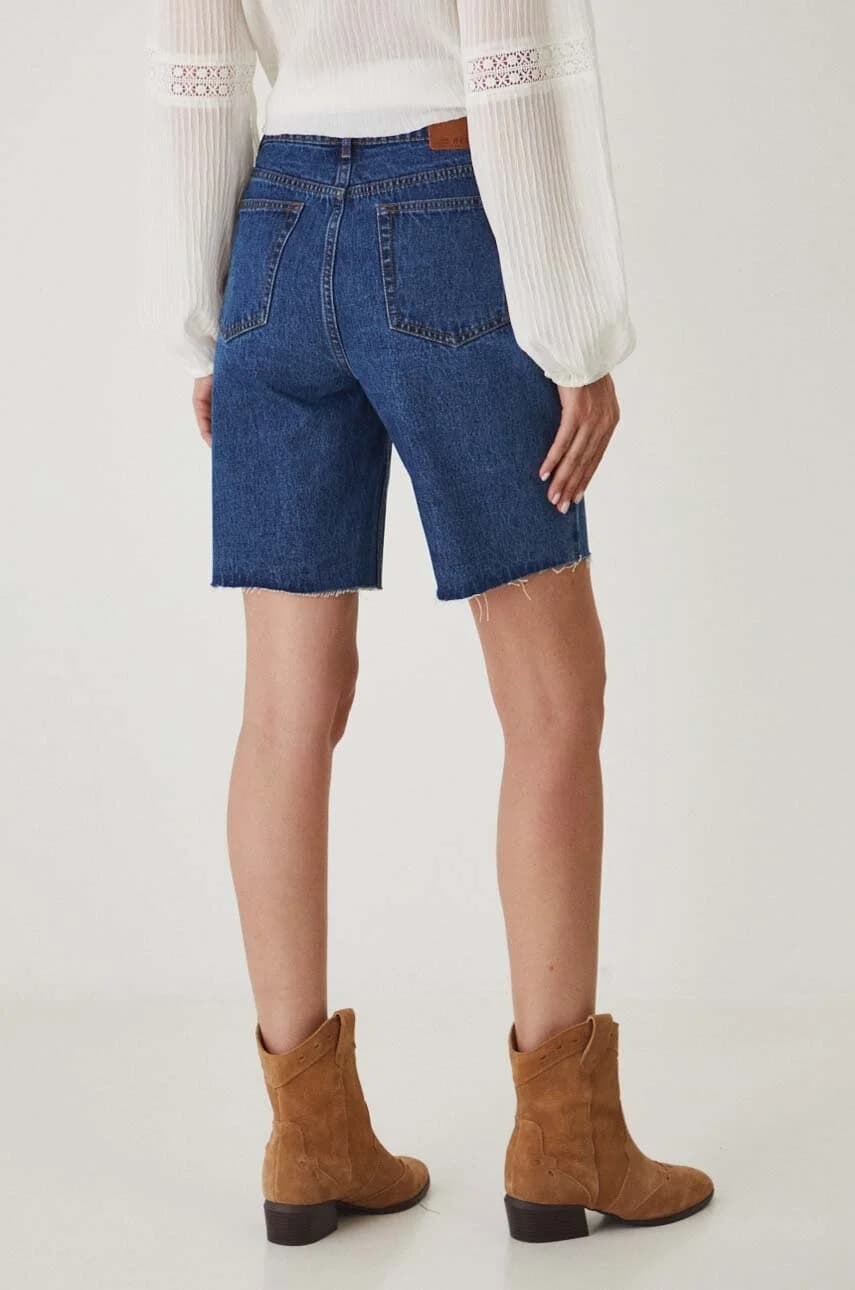 Хлопковые джинсовые шорты - фото 3