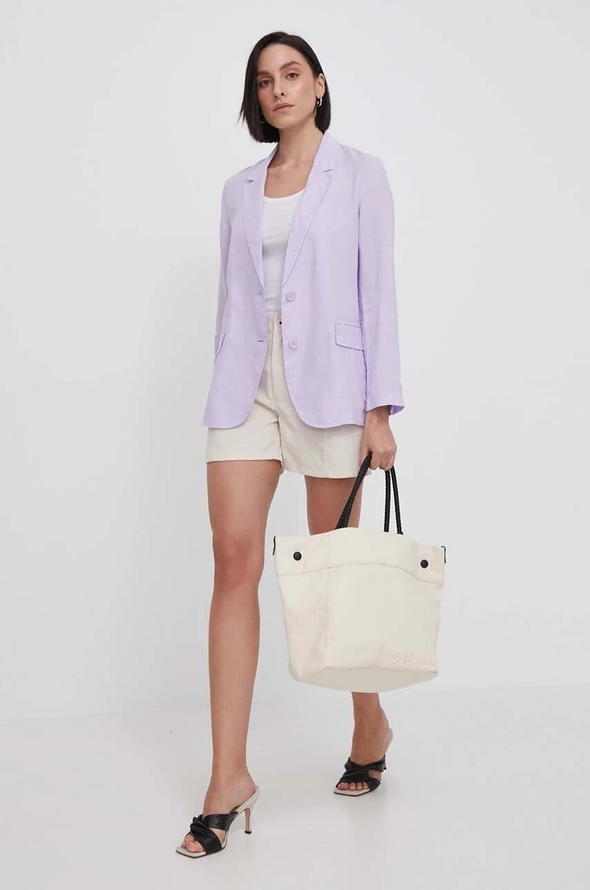 шорты TILLY из смесового льна - фото 2