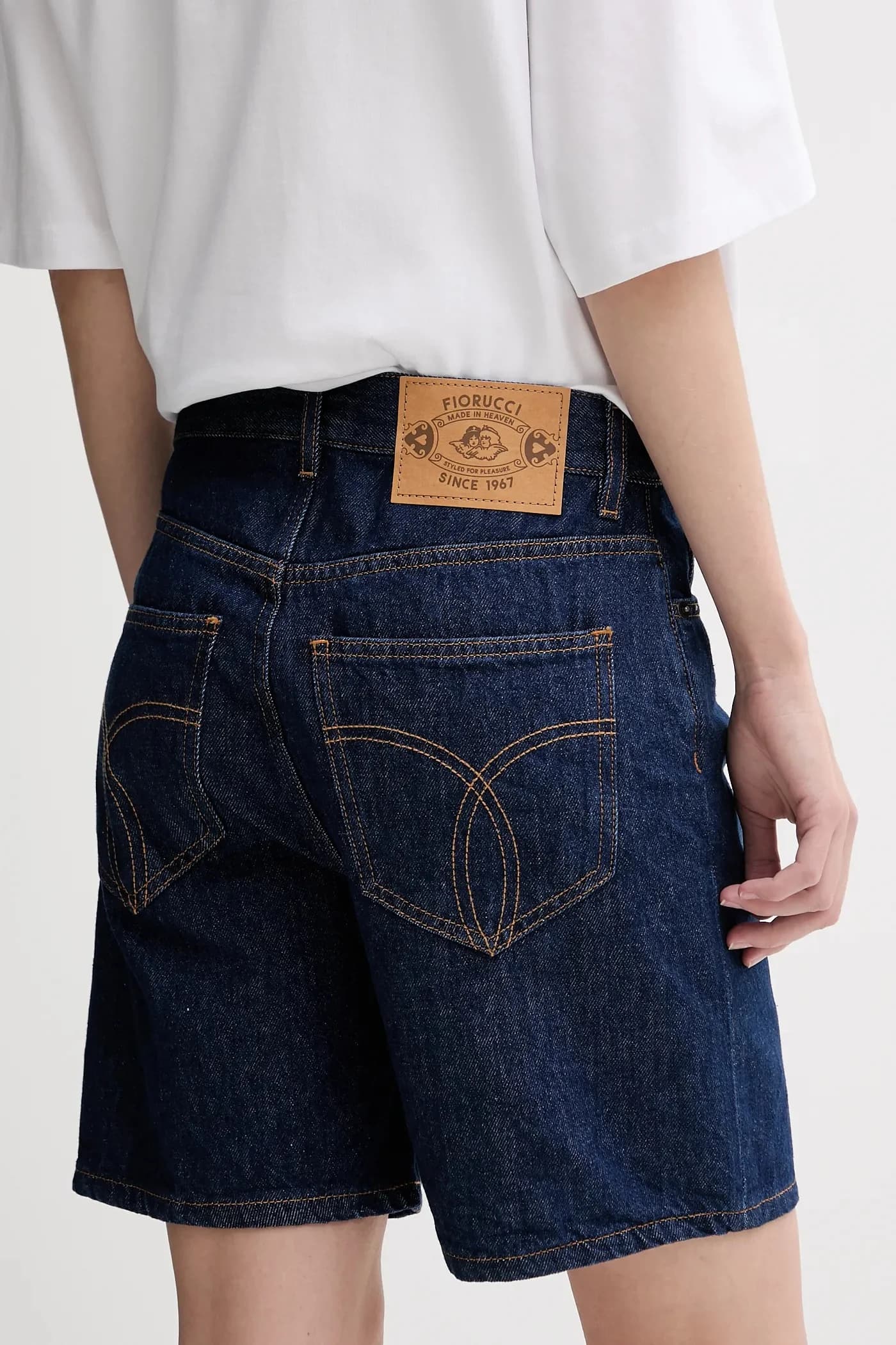 Темно-синие джинсовые шорты - фото 3