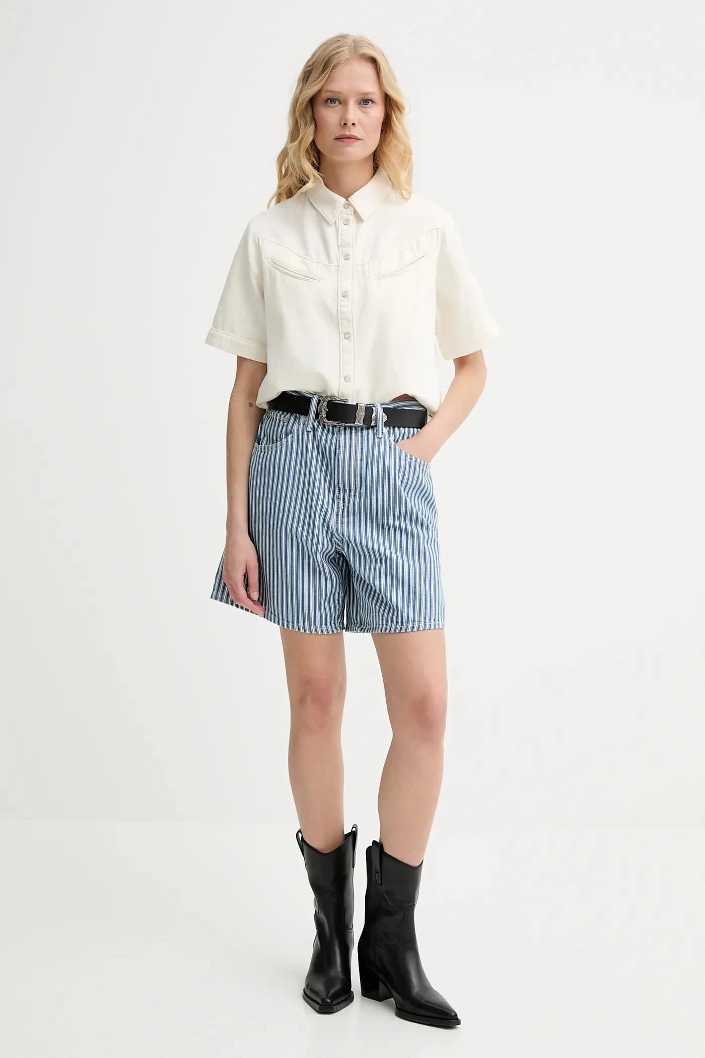 Джинсовые шорты HIGH BAGGY SHORT - фото 2