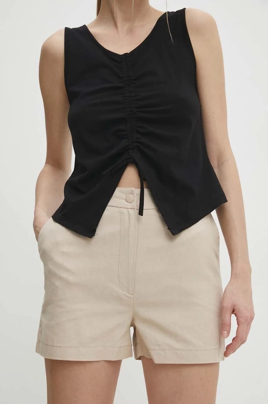 Шорты из смесового льна