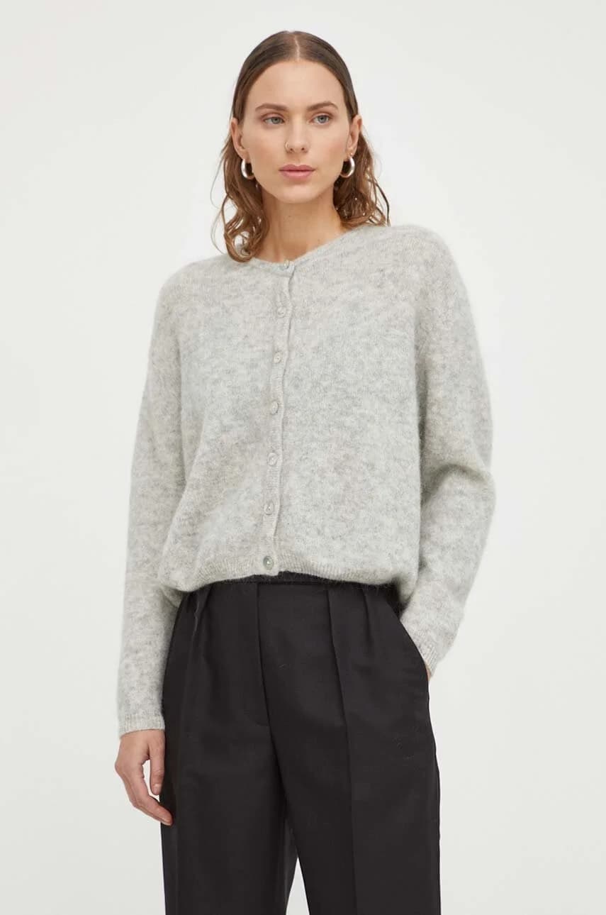 GILET ML COL ROND шерстяной кардиган - фото 4