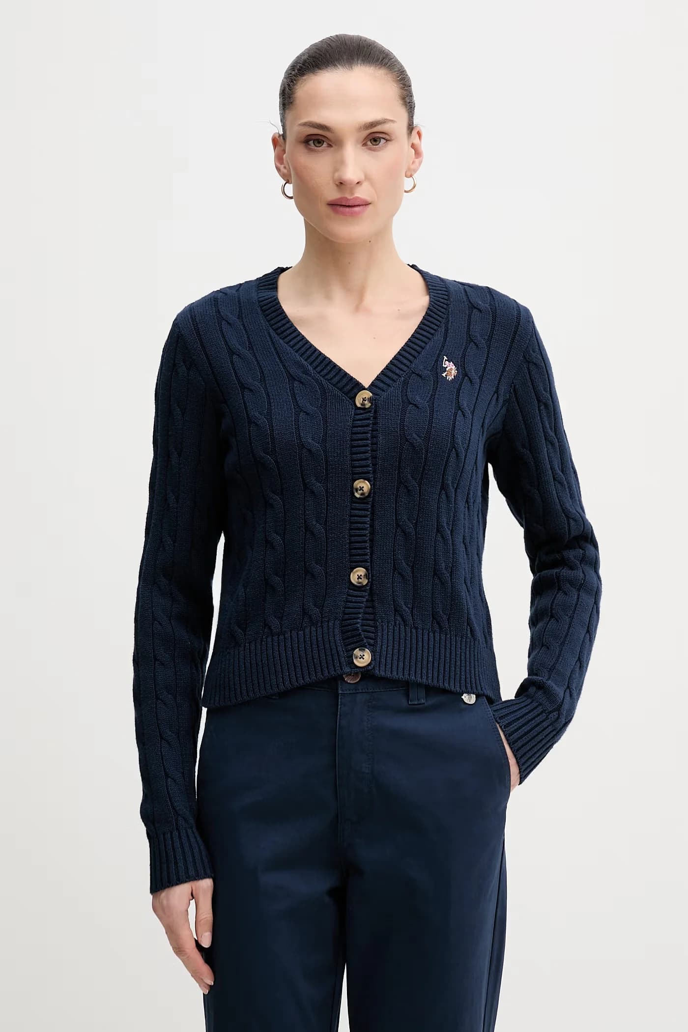 кардиган CABLE KNIT из хлопка