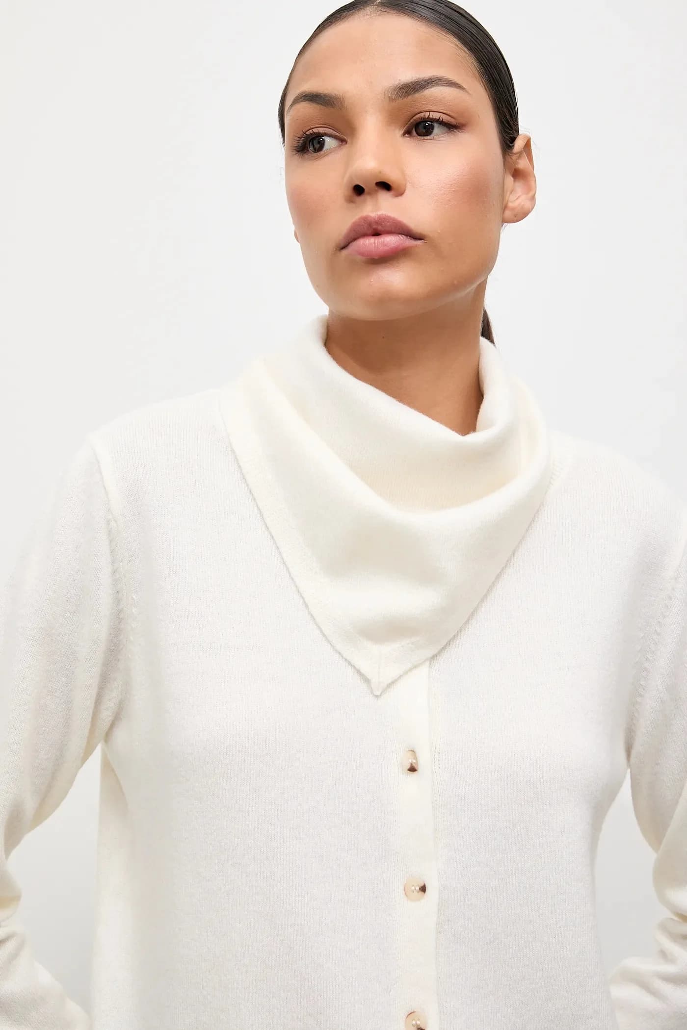 Кардиган из мериносовой шерсти с шарфом - фото 5