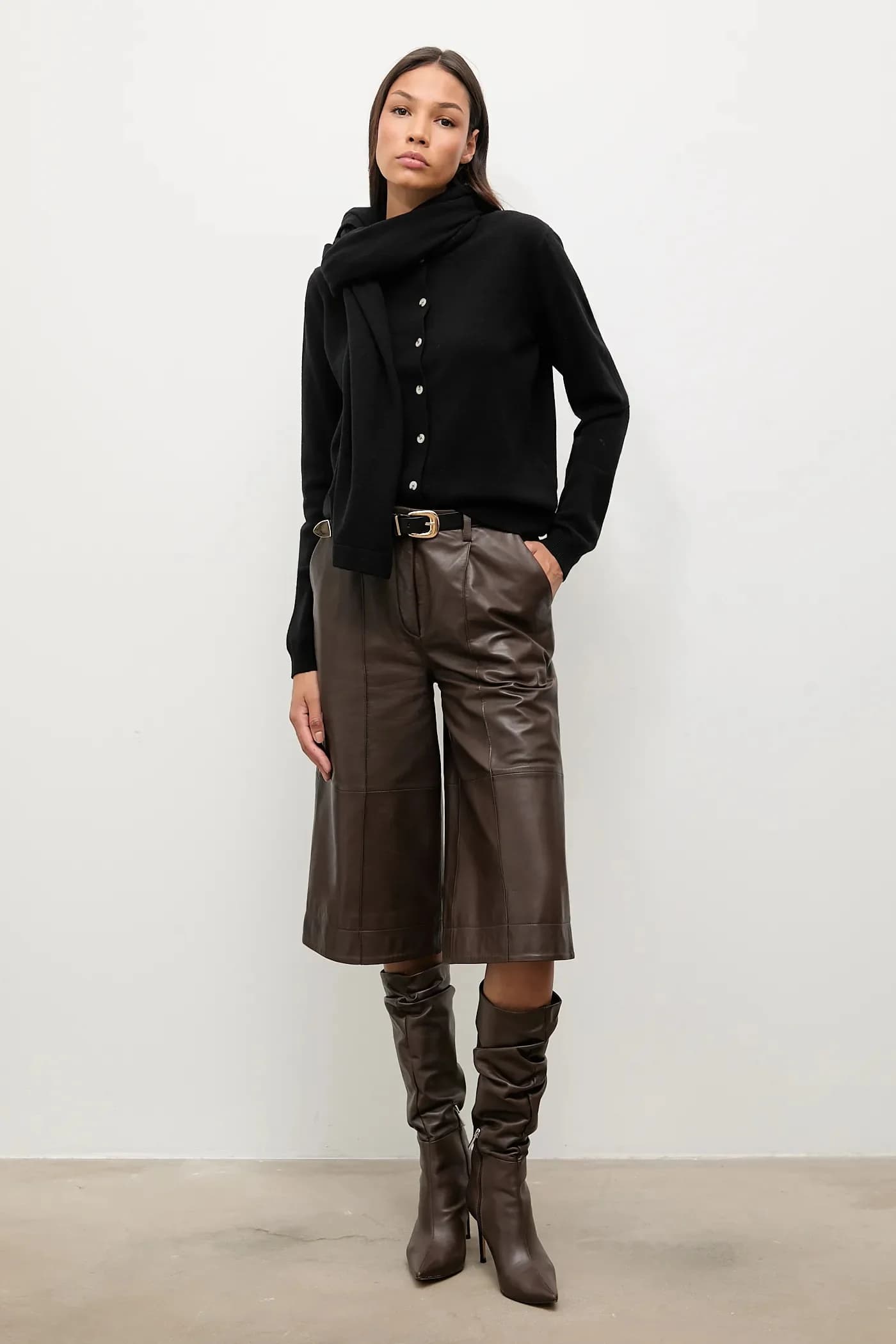 Кардиган из мериносовой шерсти с шарфом - фото 2