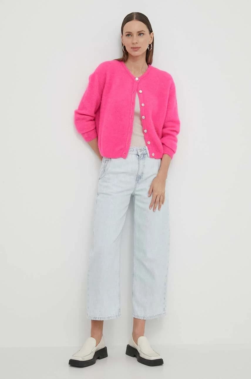 GILET ML COL ROND шерстяной кардиган - фото 2