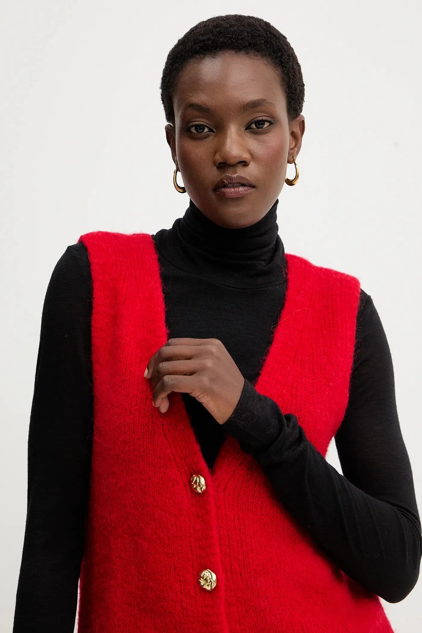 Жилет из смесовой шерсти - фото 4