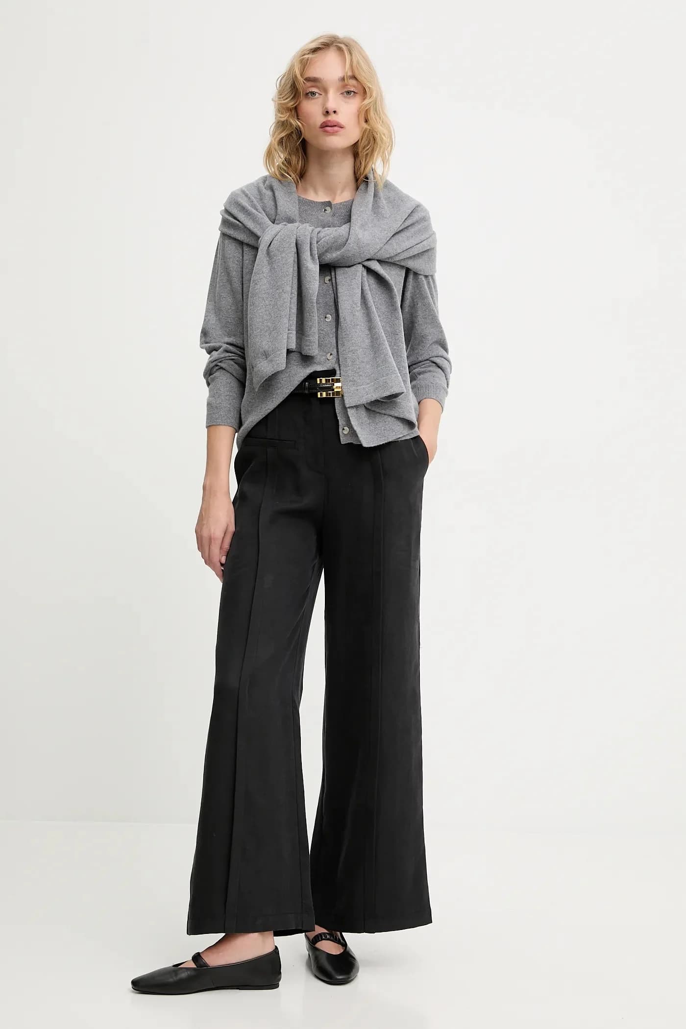 Кардиган из мериносовой шерсти с шарфом - фото 2