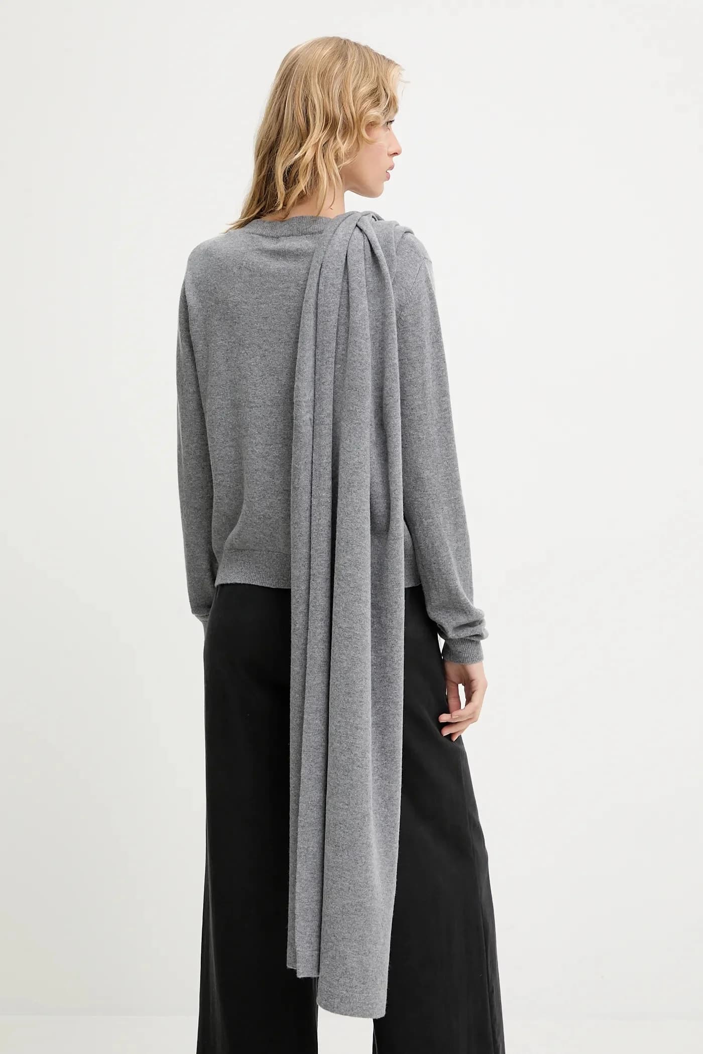 Кардиган из мериносовой шерсти с шарфом - фото 3