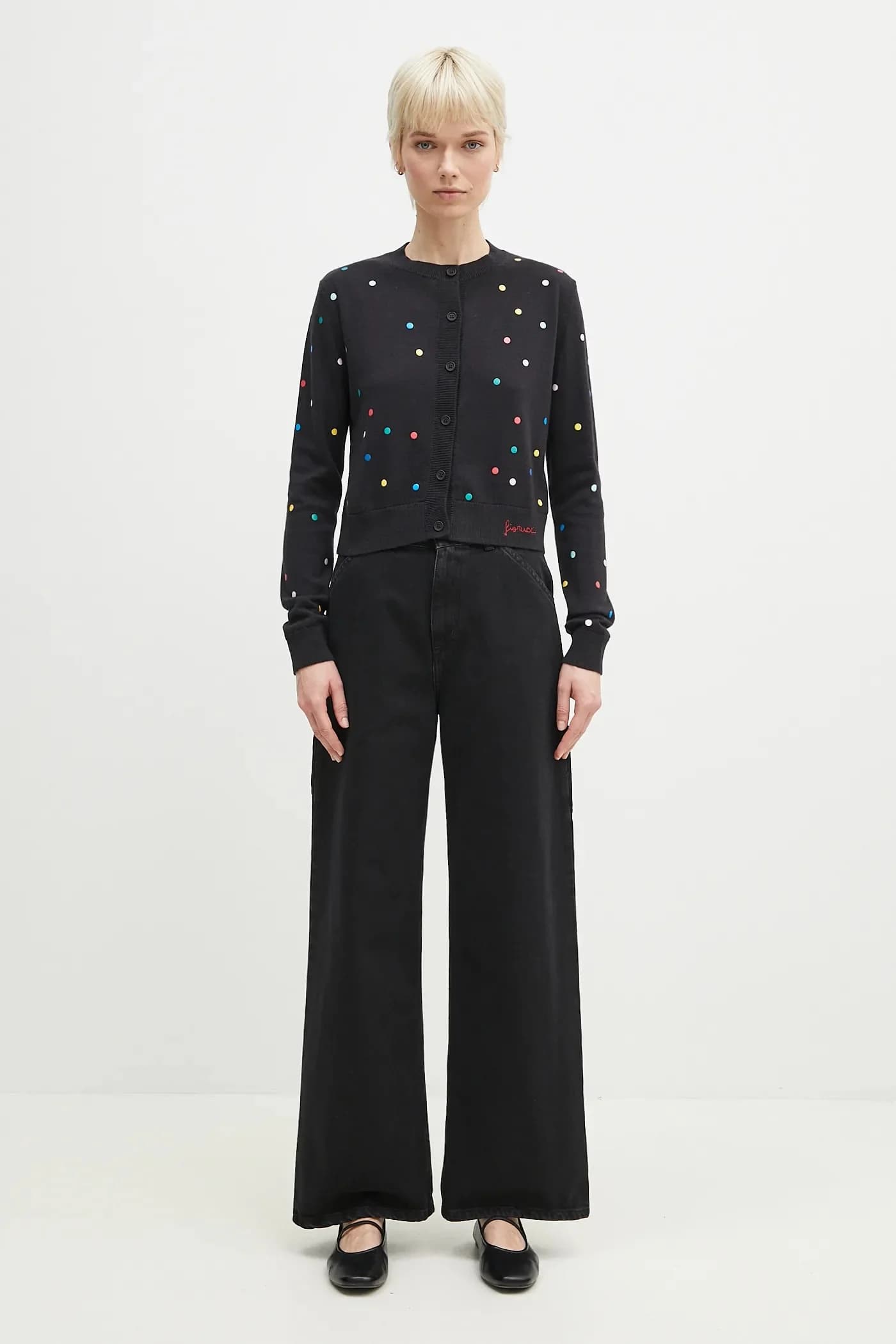 Шерстяной кардиган с принтом Confetti Dot Logo - фото 5