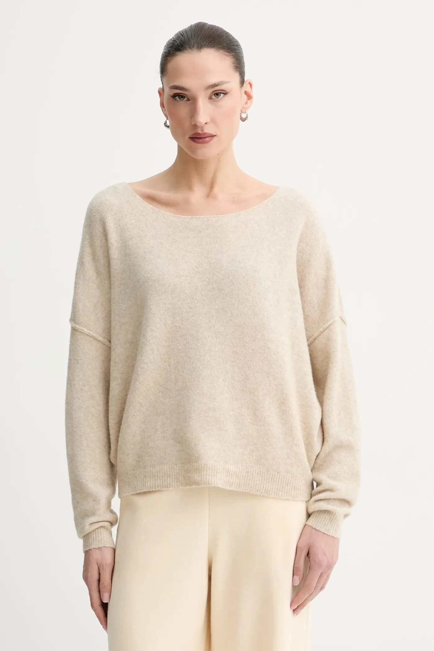 Свитер из смесовой шерсти PULL ML COL BATEAU