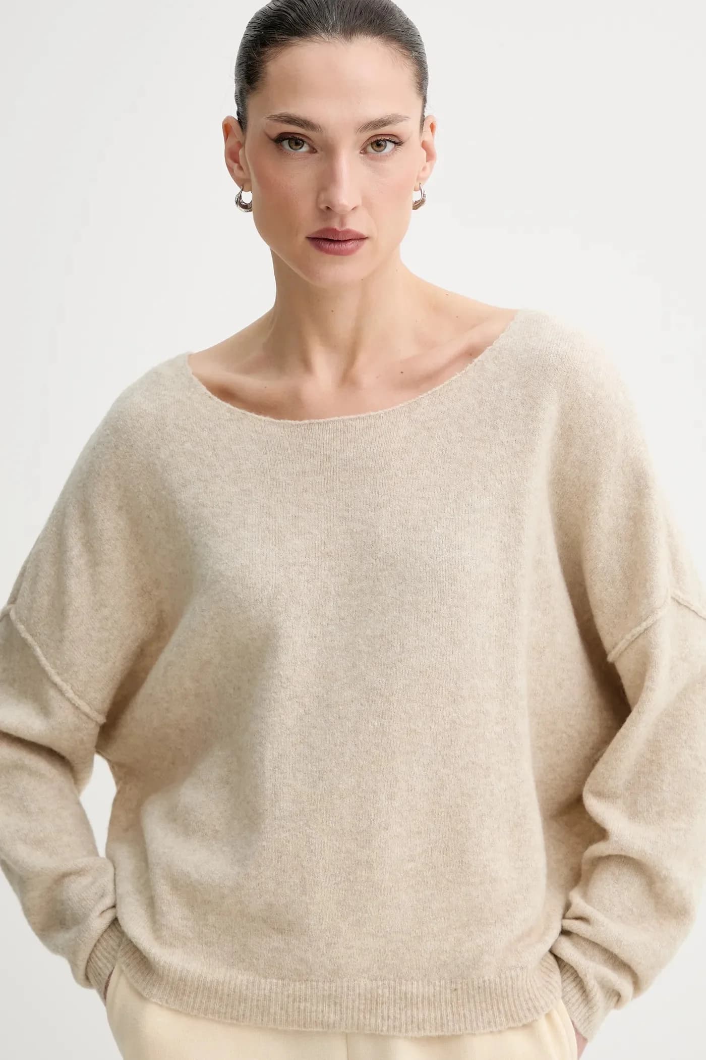 Свитер из смесовой шерсти PULL ML COL BATEAU - фото 4