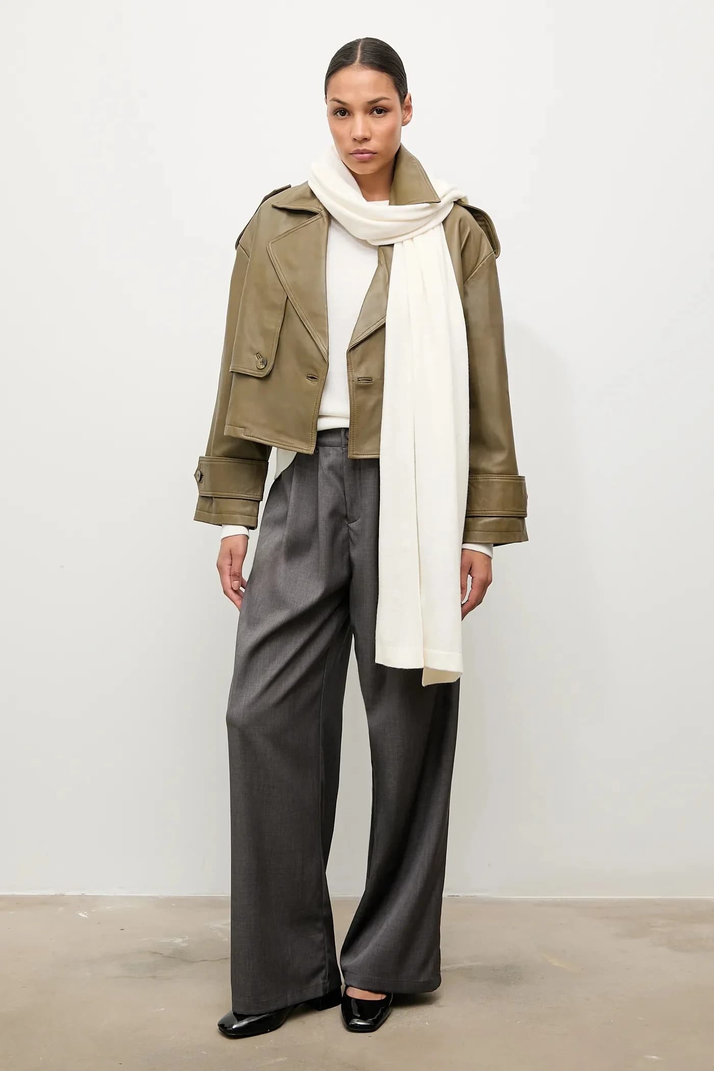 Свитер из мериносовой шерсти с шарфом - фото 2