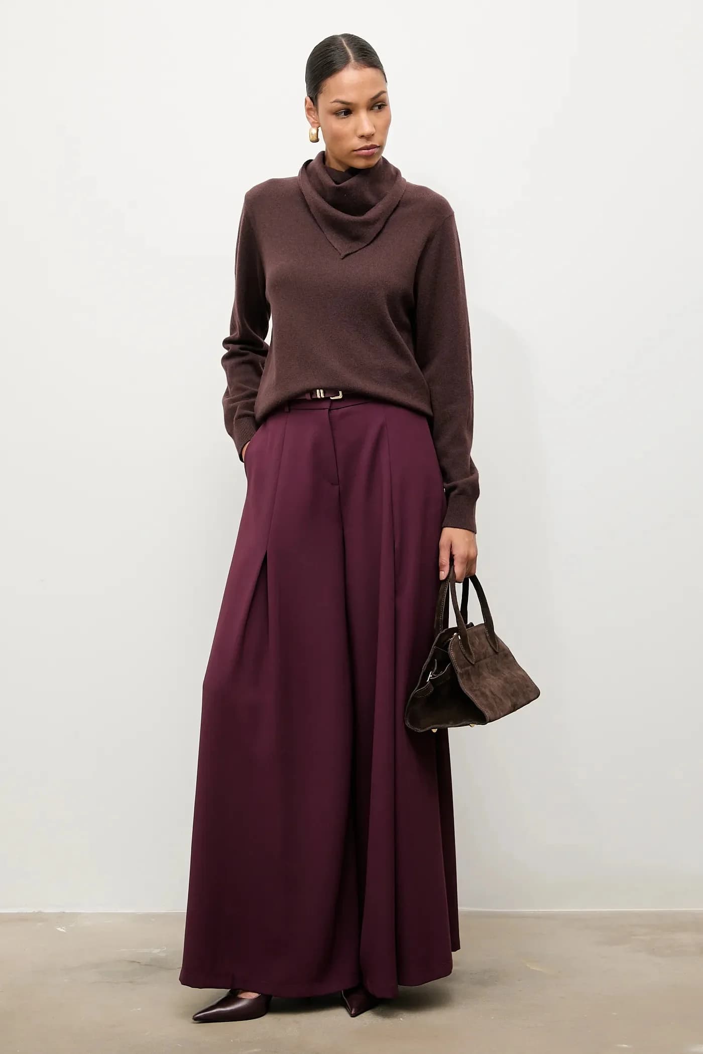 Свитер из мериносовой шерсти с шарфом - фото 2