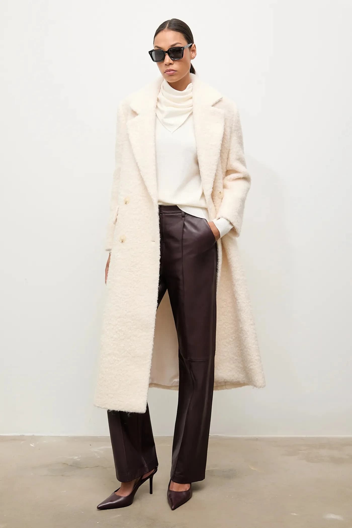 Свитер из мериносовой шерсти с шарфом - фото 2