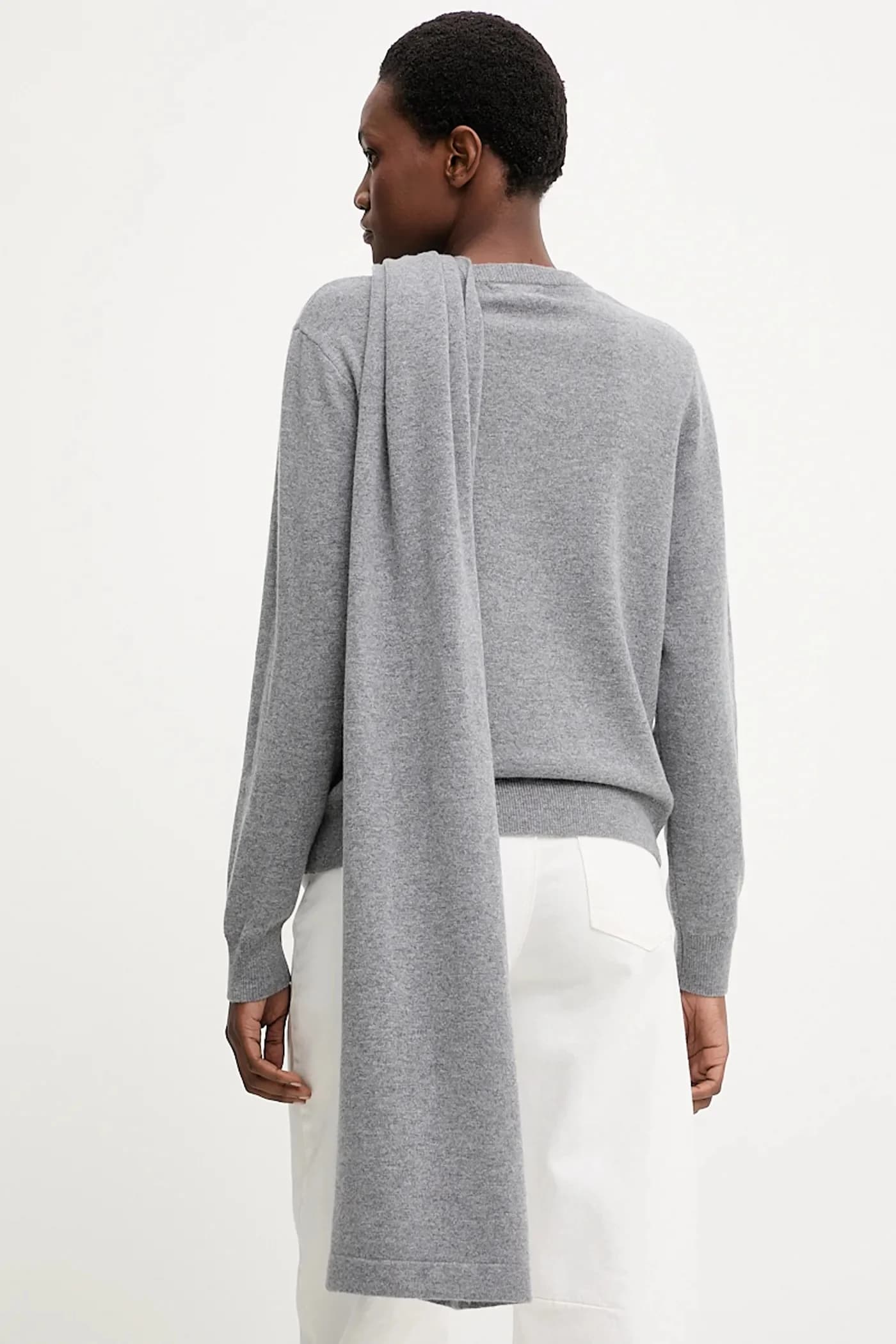 Свитер из мериносовой шерсти с шарфом - фото 2