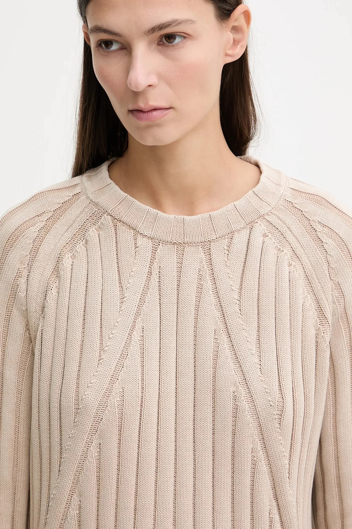 Стираный свободный хлопковый свитер - фото 4