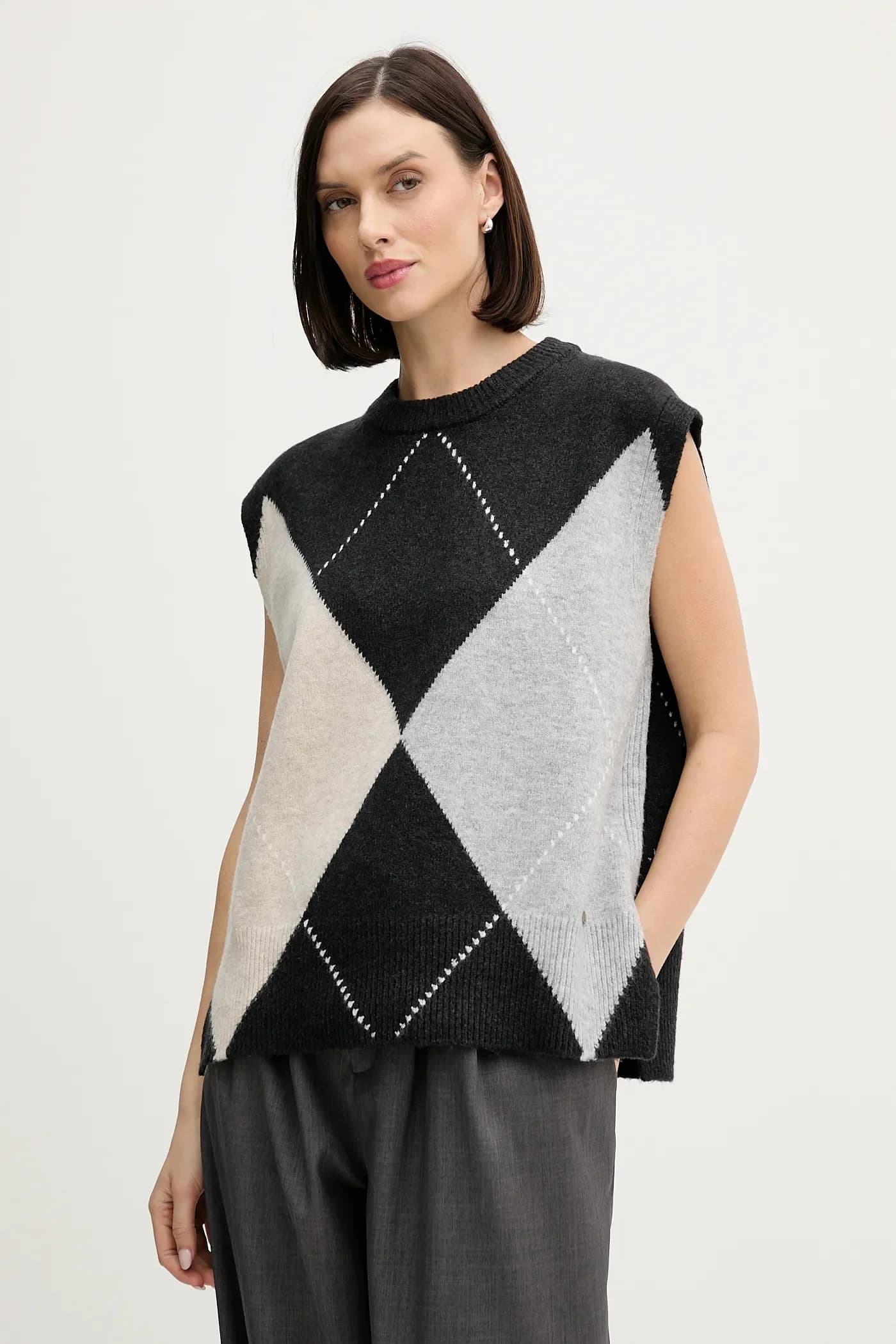 Жилет из смесовой шерсти - фото 4