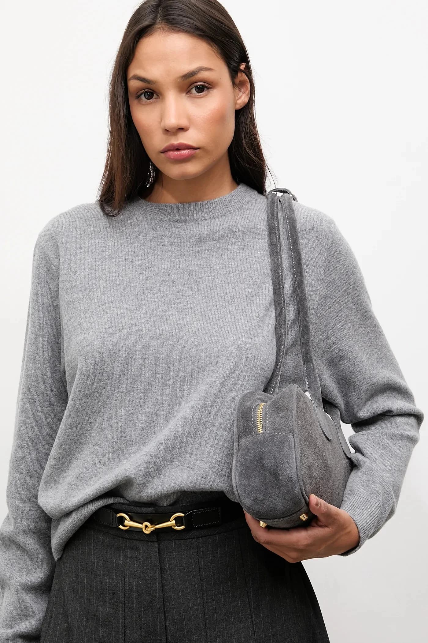 Свитер из мериносовой шерсти с шарфом - фото 4