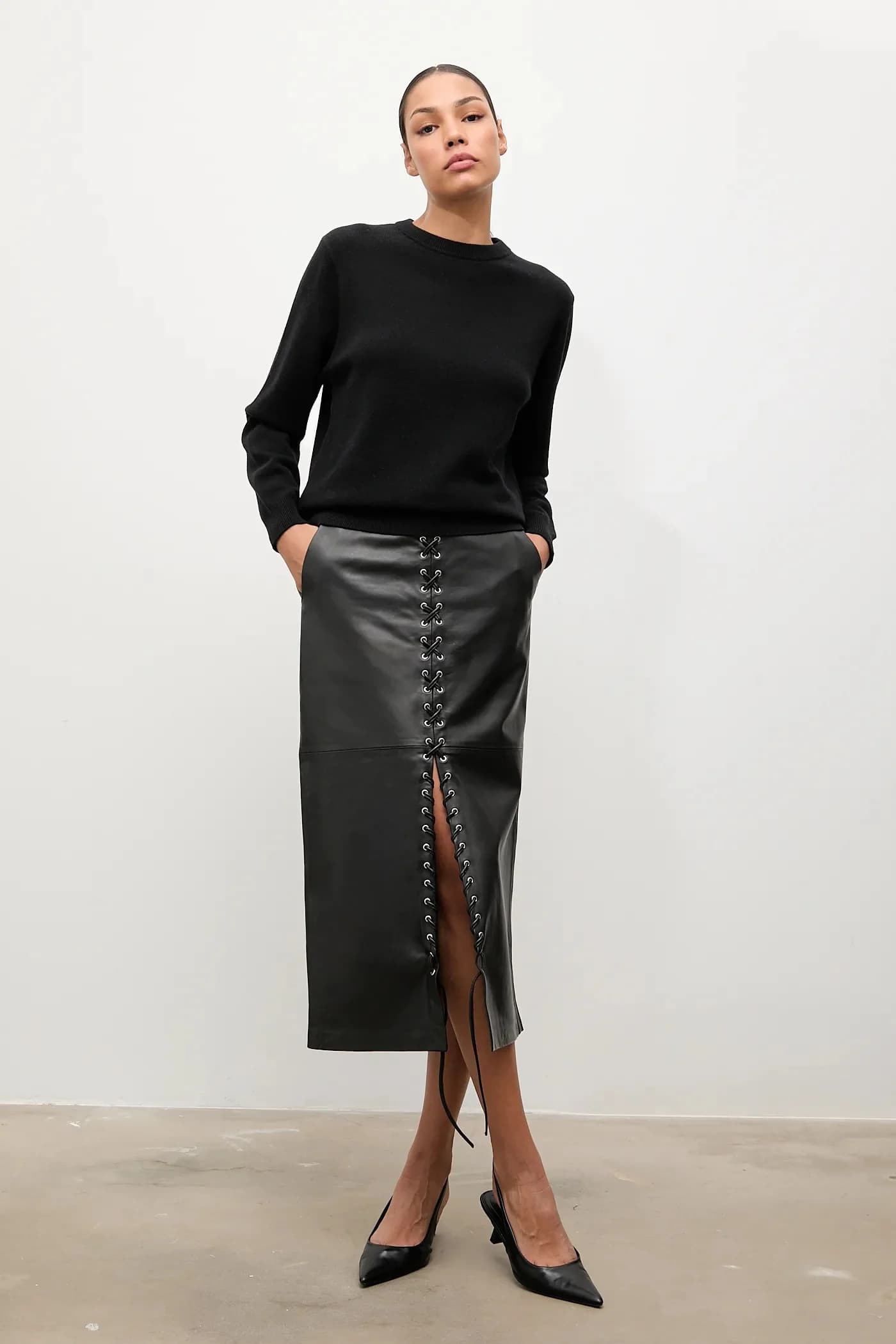 Свитер из мериносовой шерсти с шарфом - фото 2