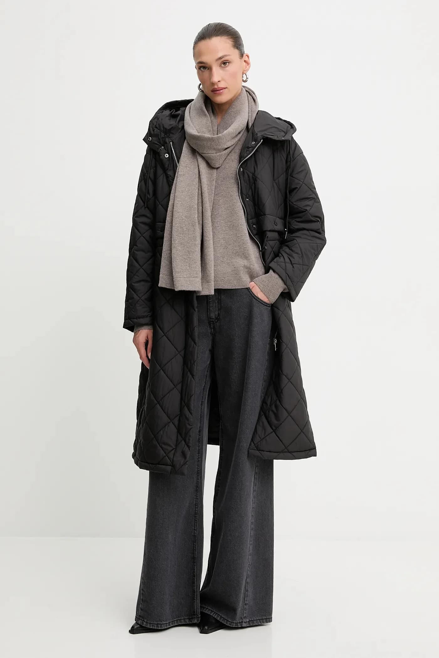 Свитер из мериносовой шерсти с шарфом - фото 2