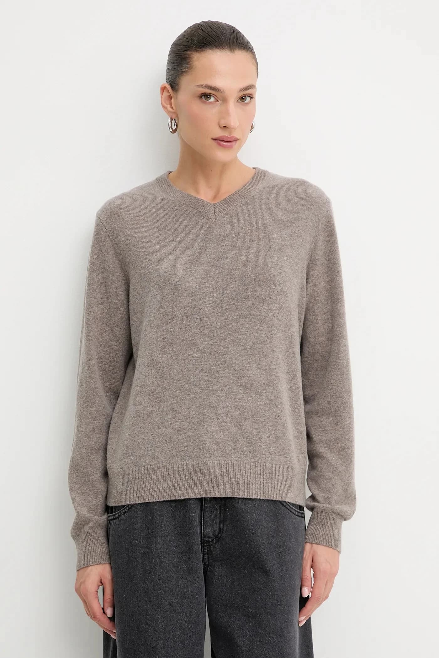 Свитер из мериносовой шерсти с шарфом - фото 4