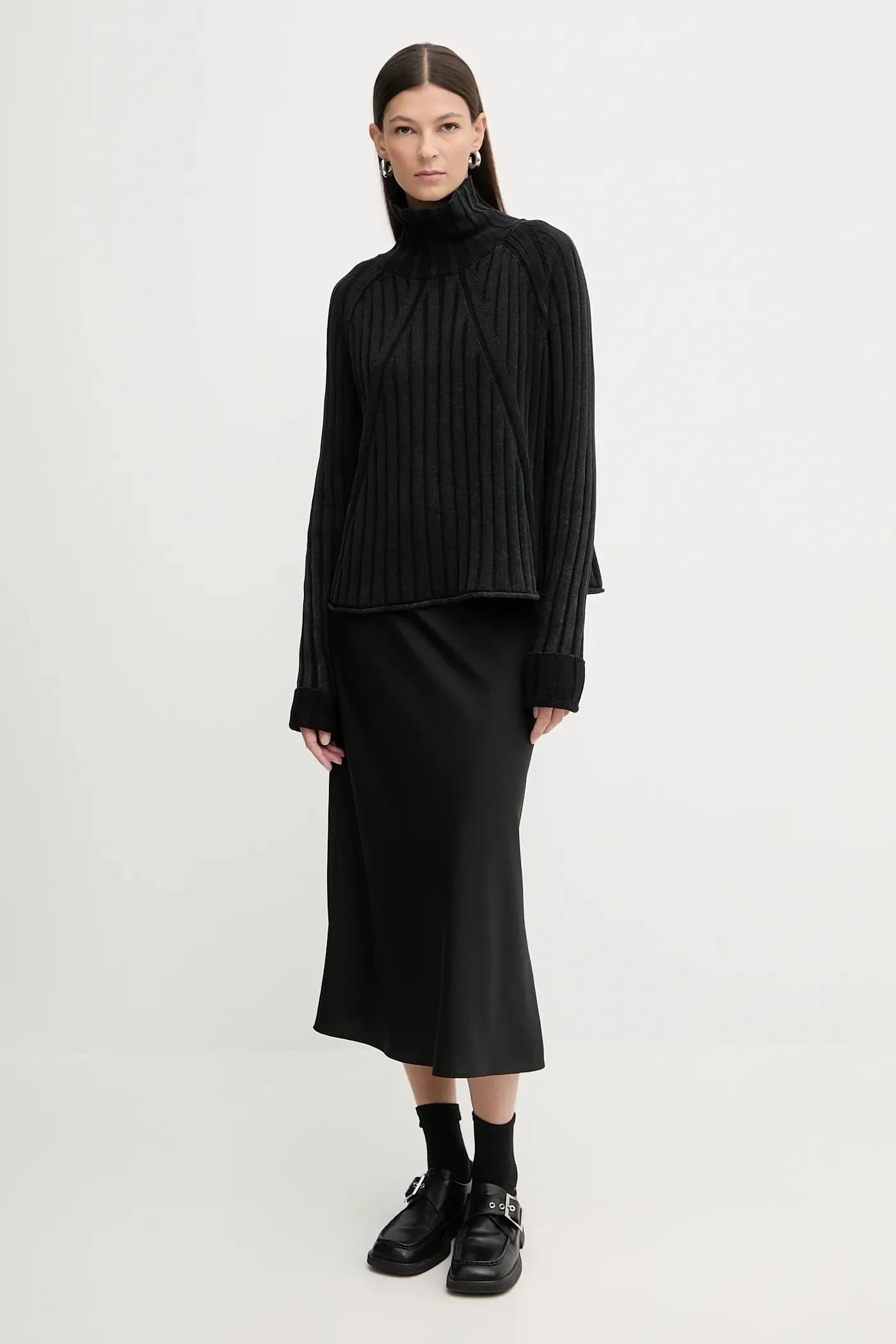 Свободный стираный свитер из черепахового хлопка - фото 2