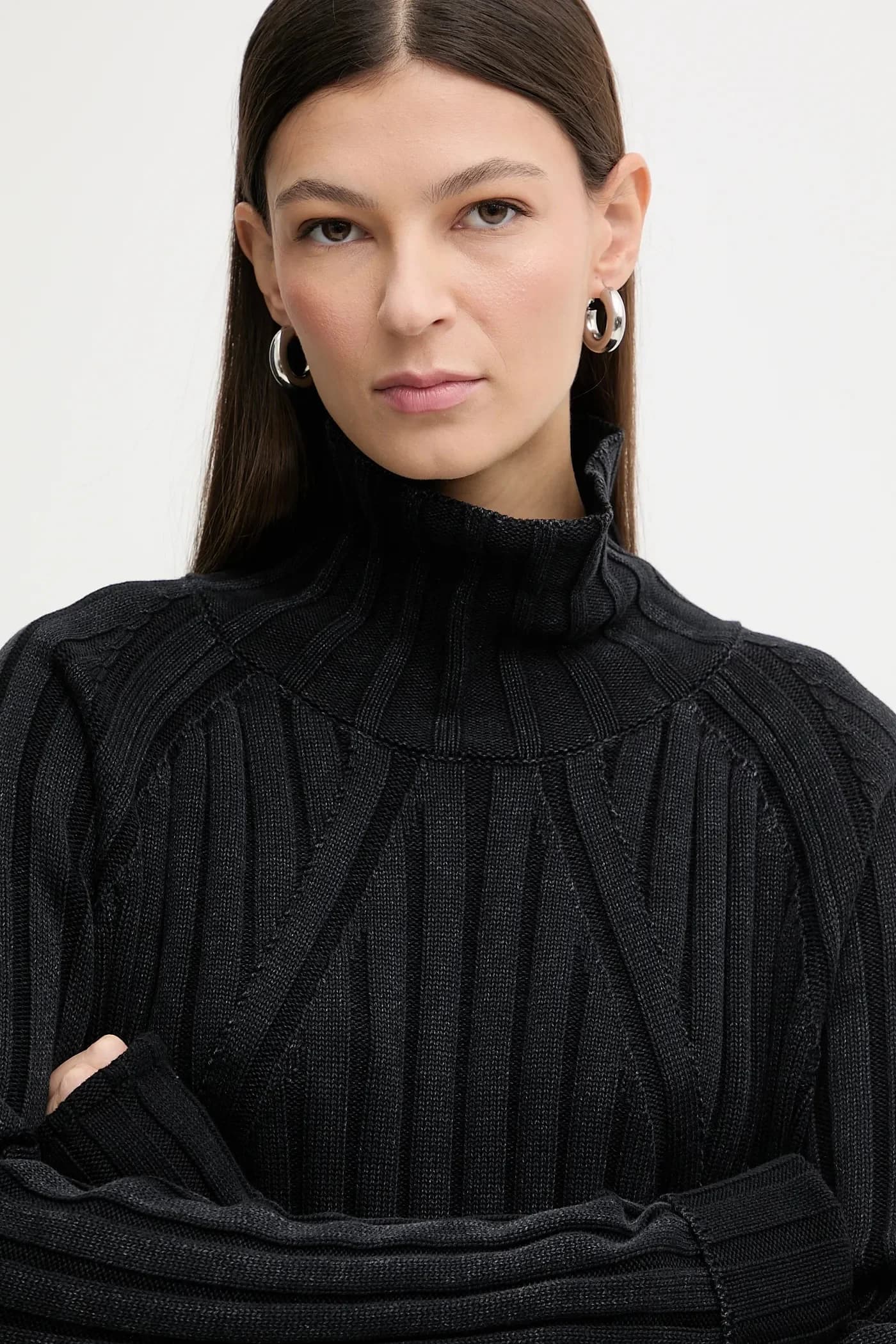 Свободный стираный свитер из черепахового хлопка - фото 4