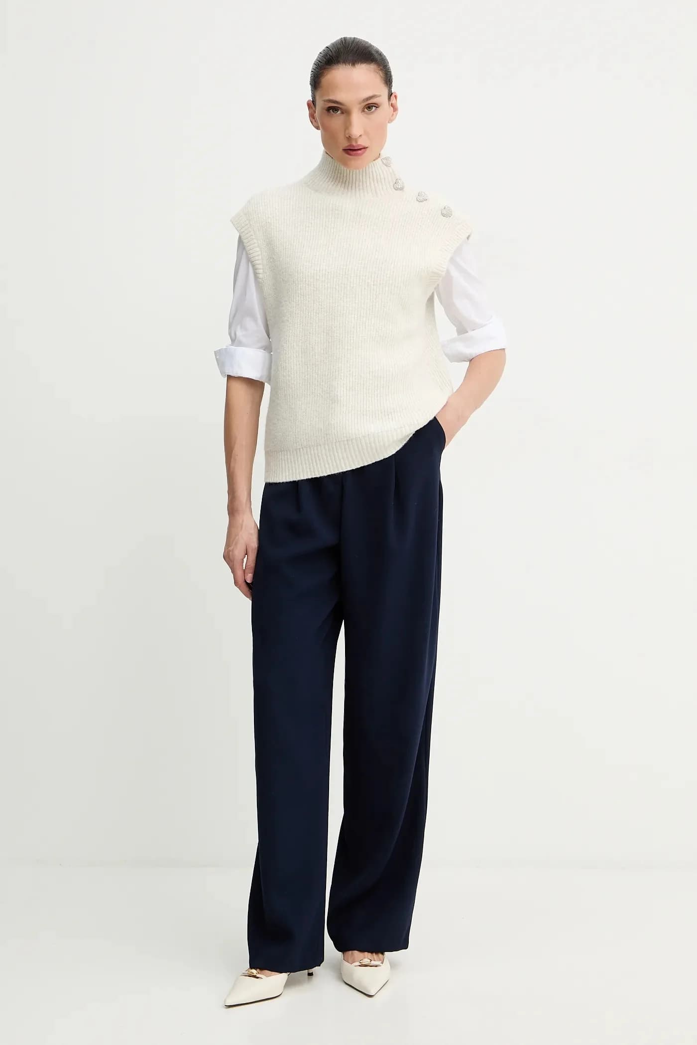 Жилет из смесовой шерсти - фото 2