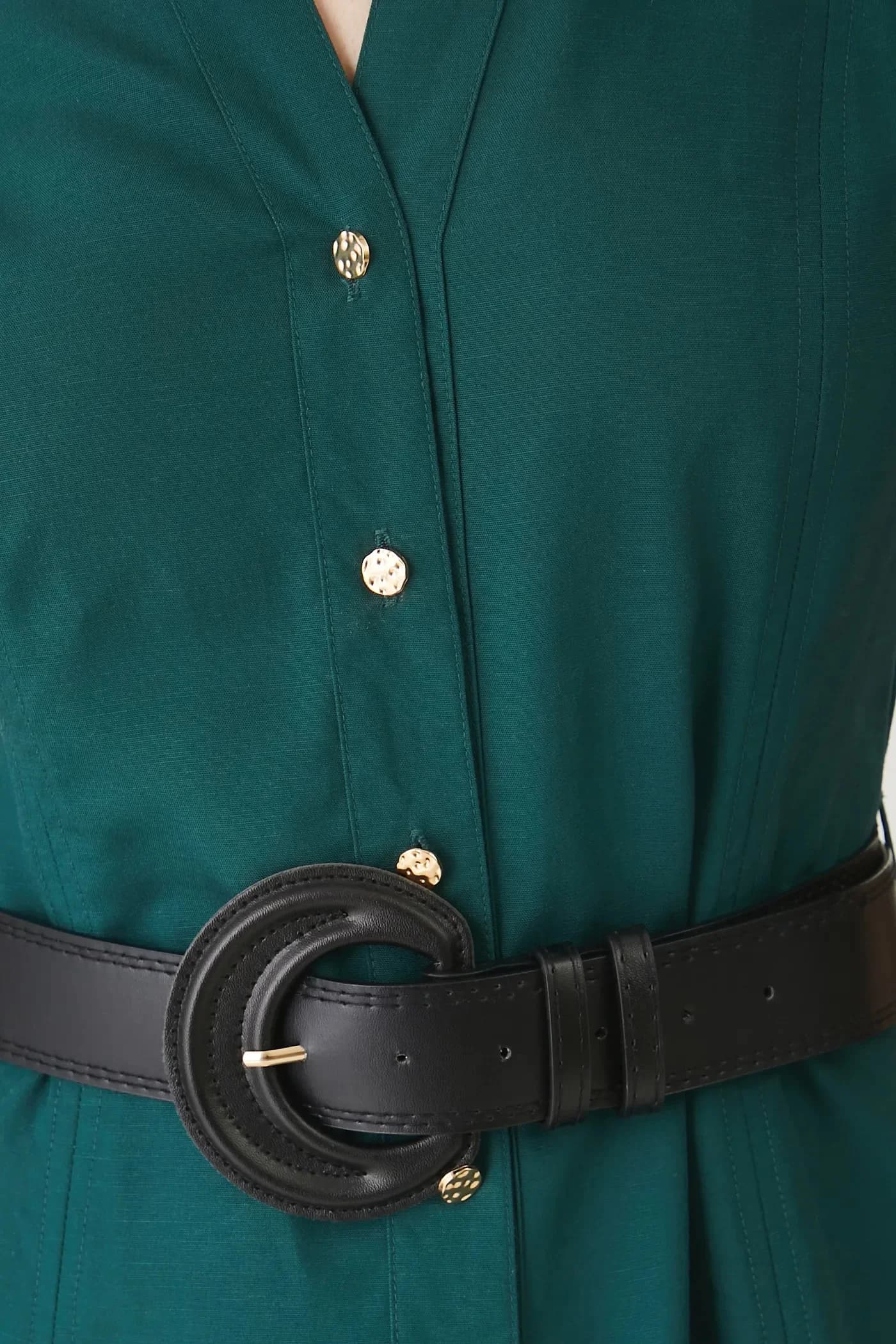 Платье из смесового льна - фото 5