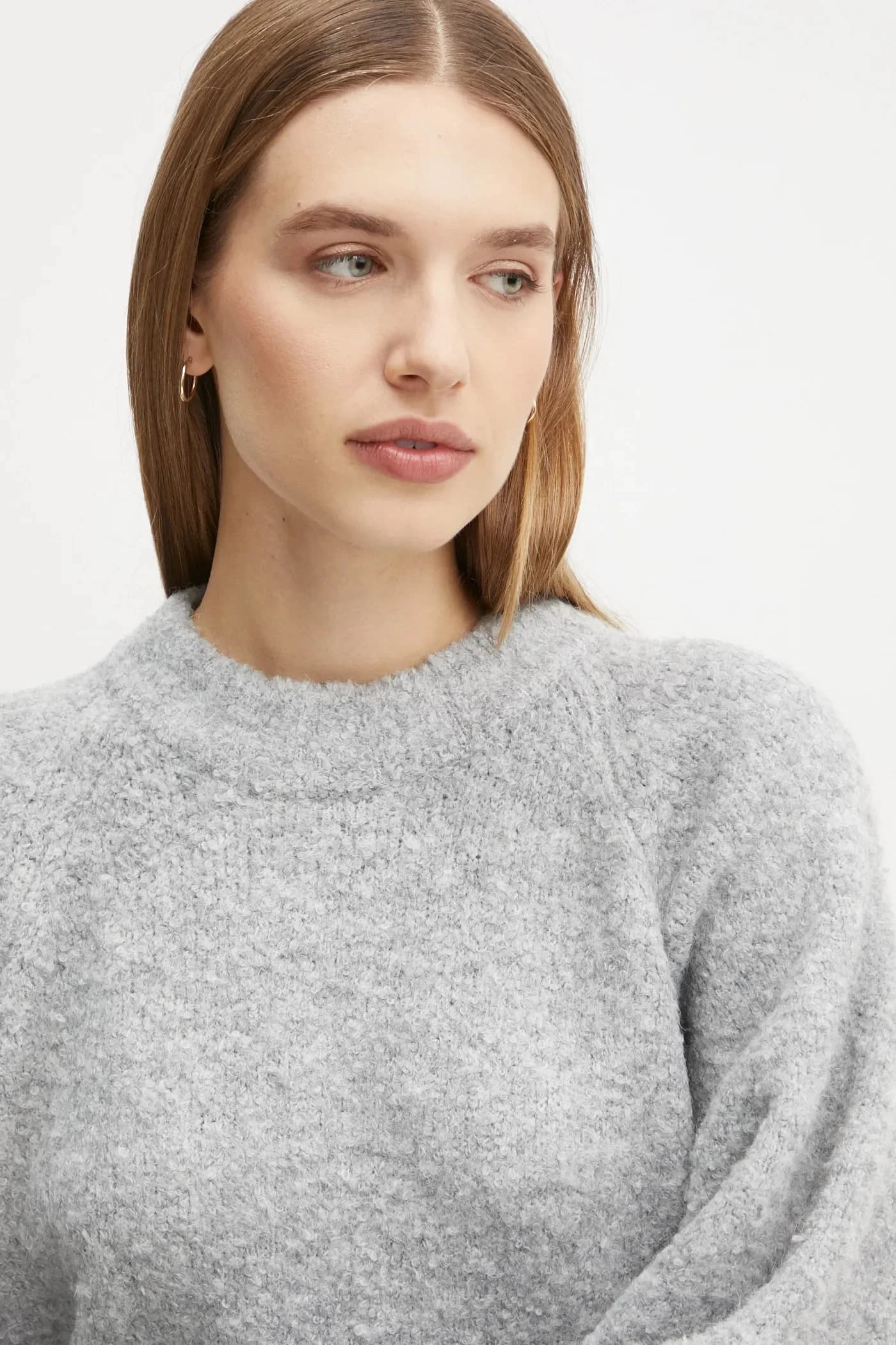 Гранатовый свитер из смесовой шерсти - фото 5