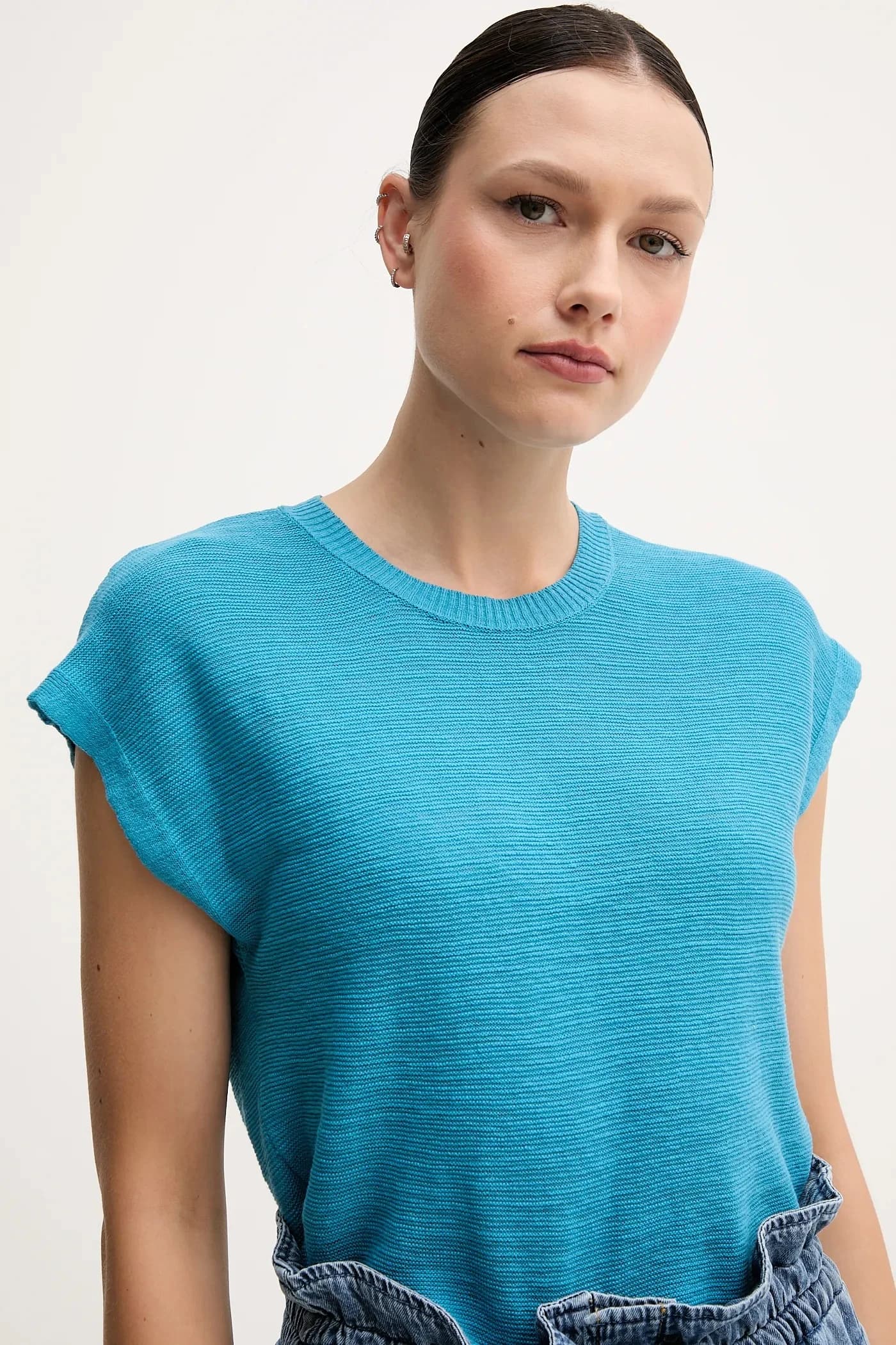 Жилет из смесового льна - фото 4