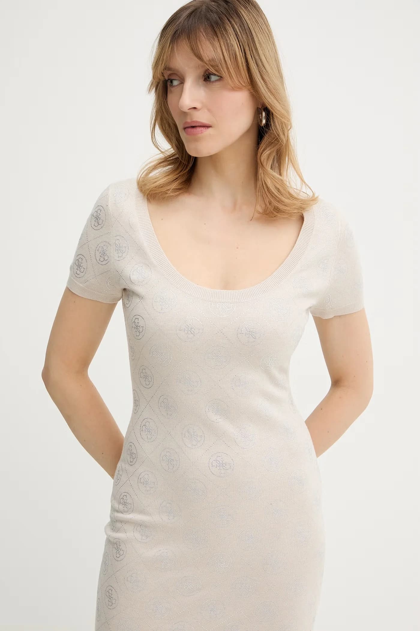 Платье из смесовой шерсти 4G. - фото 4