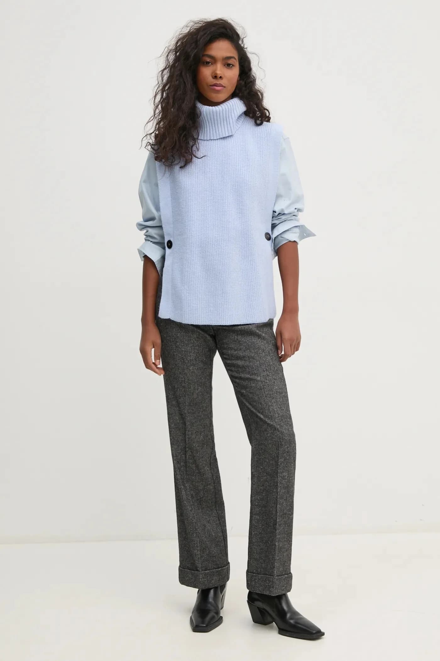 Жилет из смесовой шерсти - фото 2