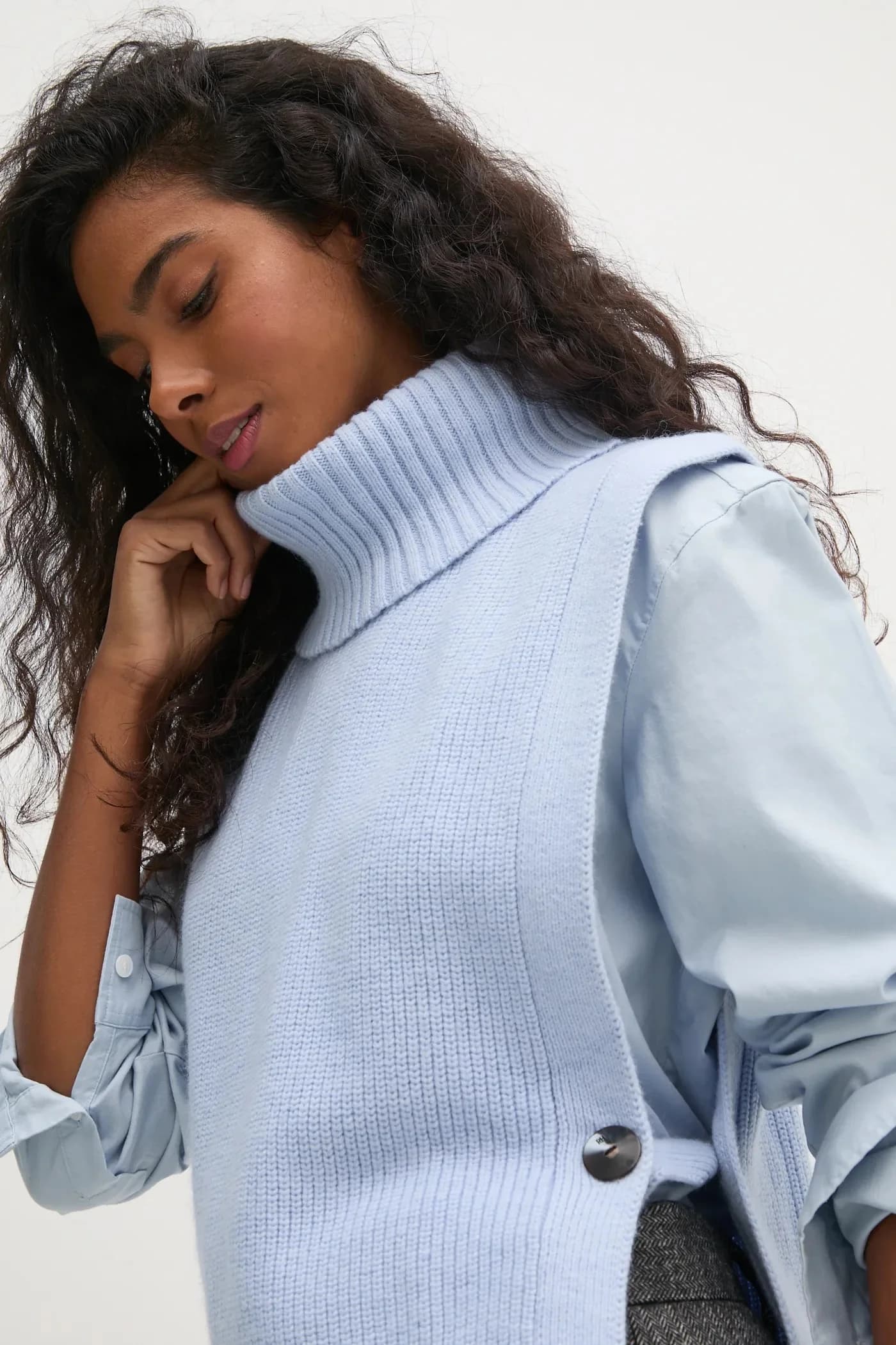 Жилет из смесовой шерсти - фото 5