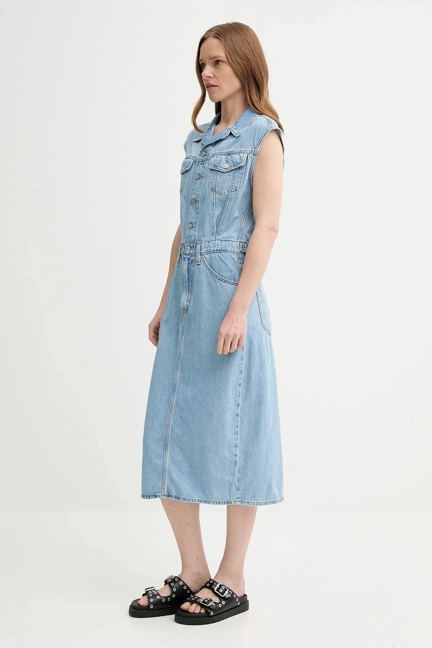 джинсовое платье ICONIC SLEEVELESS DRESS - фото 2