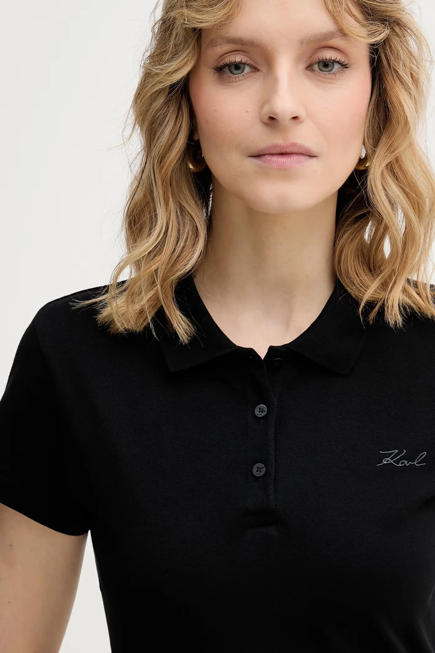 Женское хлопковое поло с эластаном - фото 4