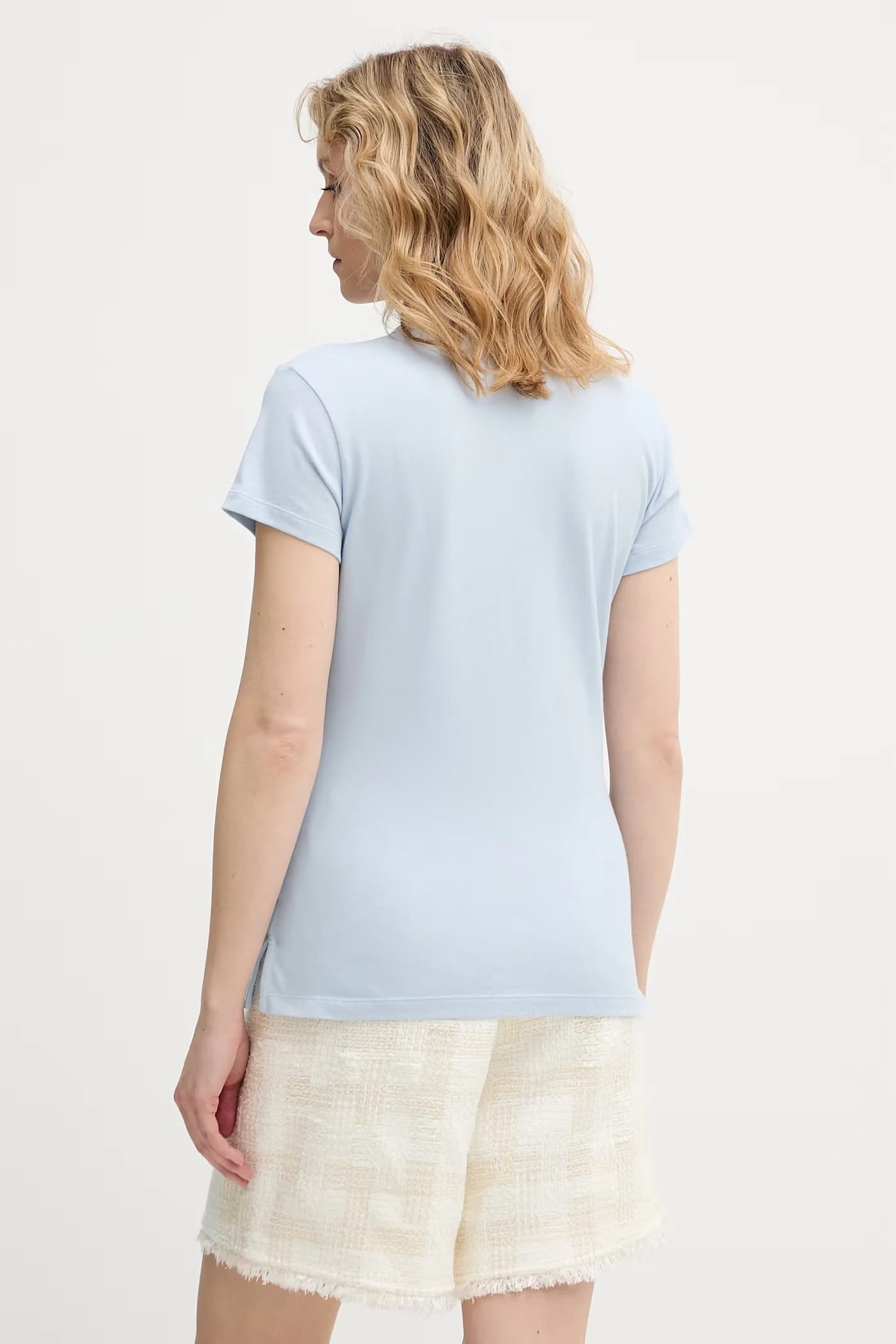 Женское хлопковое поло с эластаном - фото 2