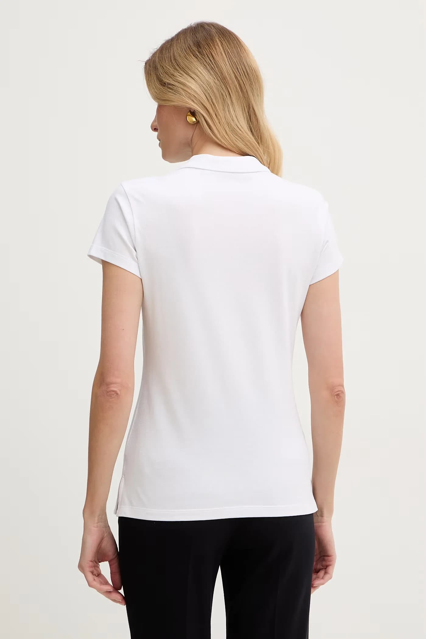 Женское хлопковое поло с эластаном - фото 3