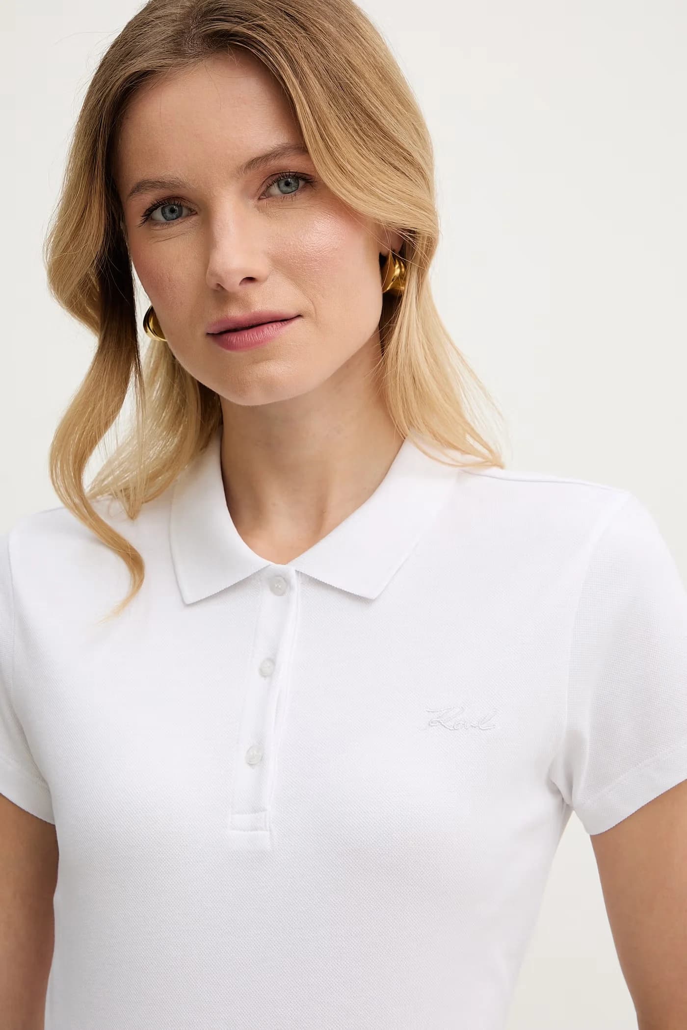 Женское хлопковое поло с эластаном - фото 4