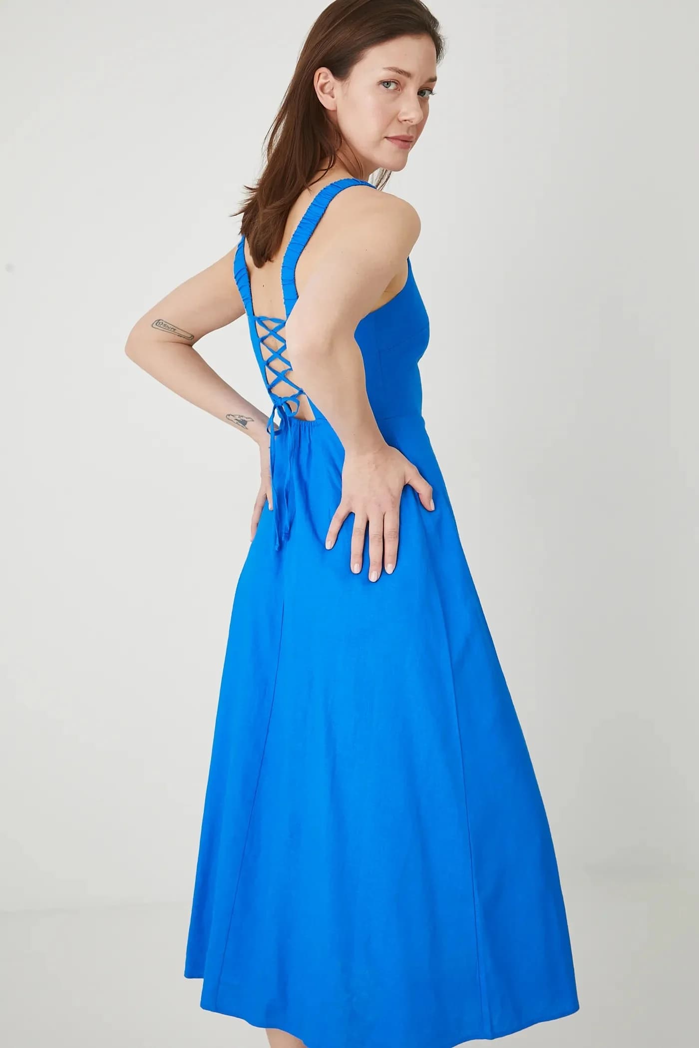 Льняное платье - фото 5