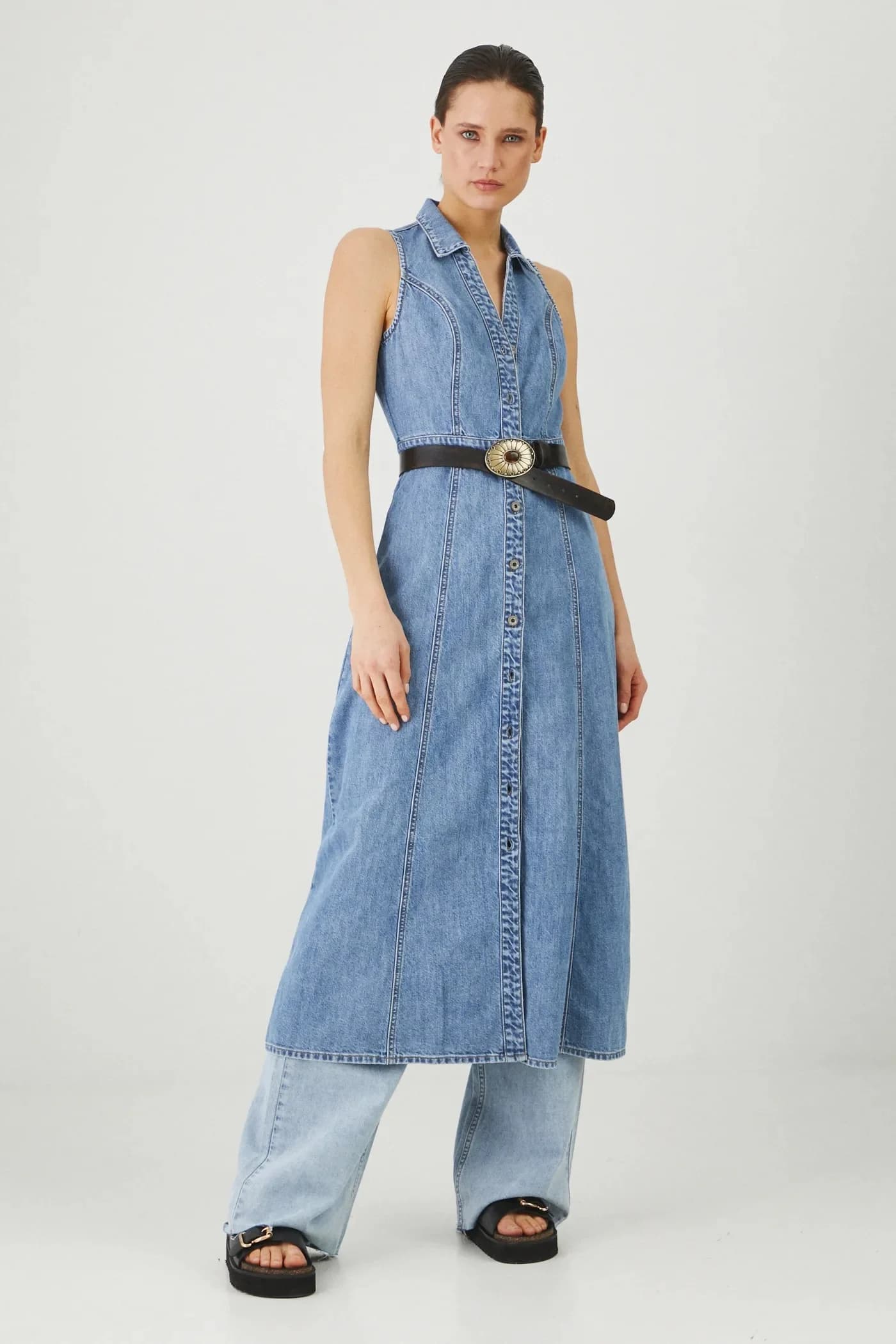 Джинсовое платье - фото 2